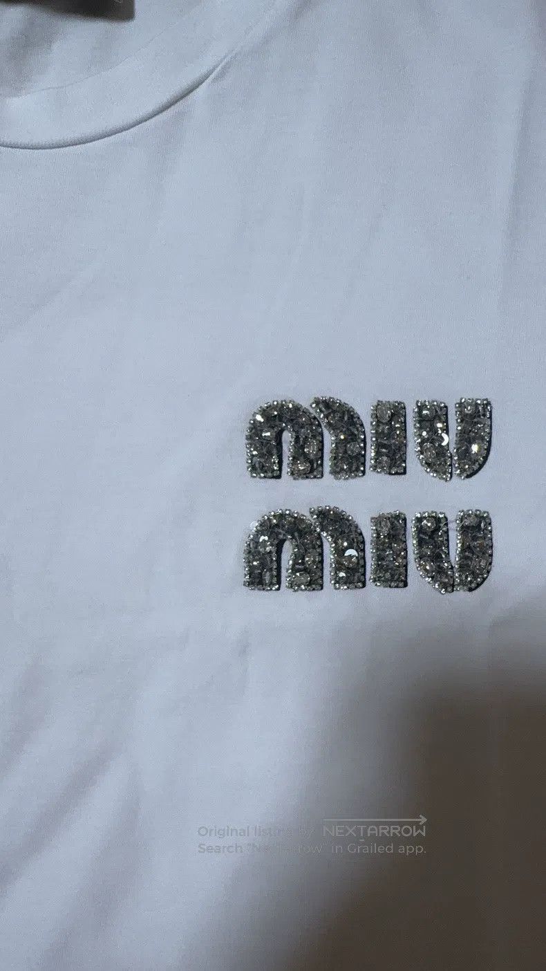 Miu Miu Miu Miu Size M Flash drill short sleeve T-shirt Size M / US 6-8 / IT 42-44 - 3 Thumbnail
