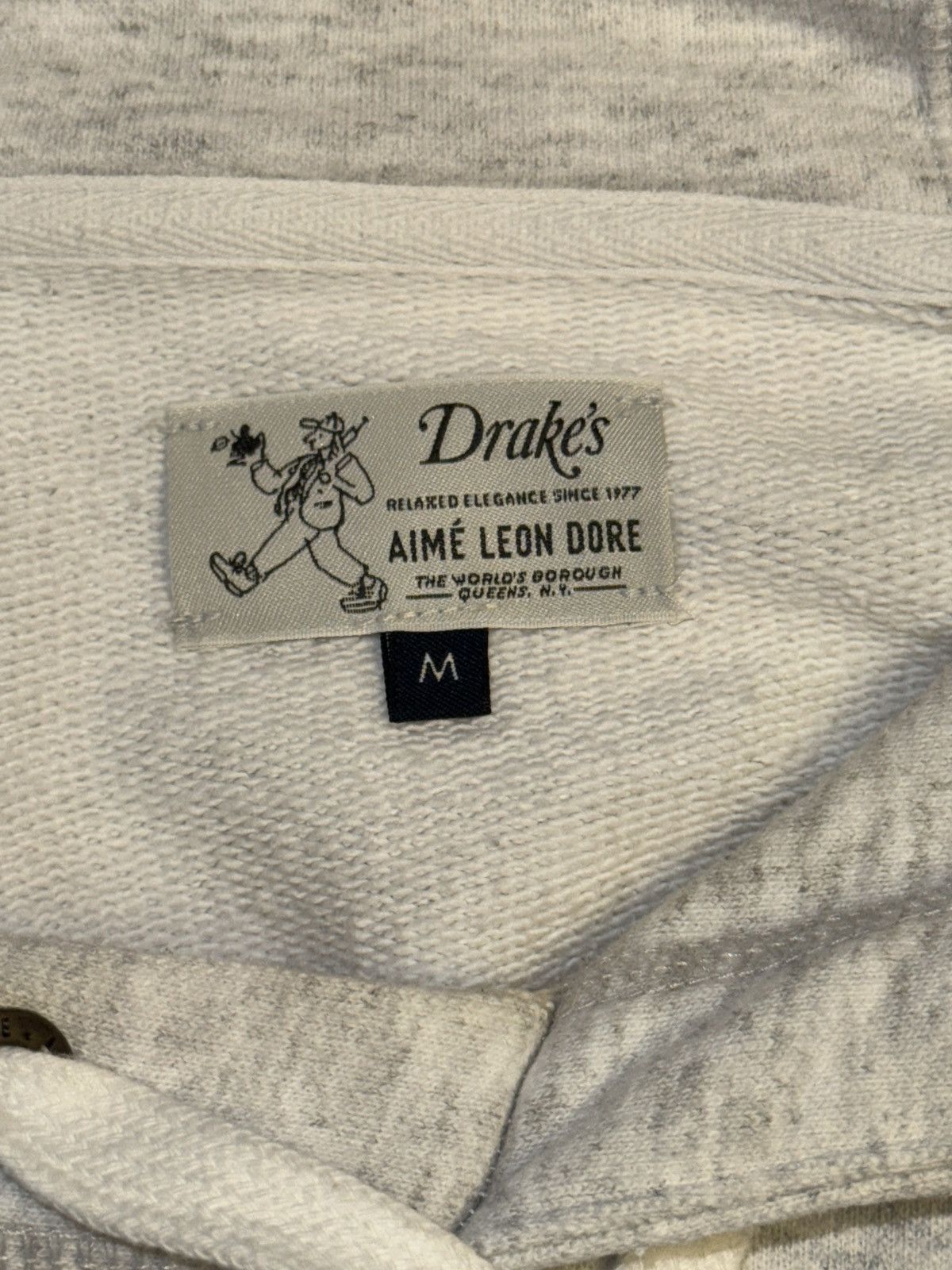 Aime Leon Dore × Drake's Aimé Leon Dore x Drake’s Patch Pocket Hoodie in Silver Mix Size US M / EU 48-50 / 2 - 6 Thumbnail