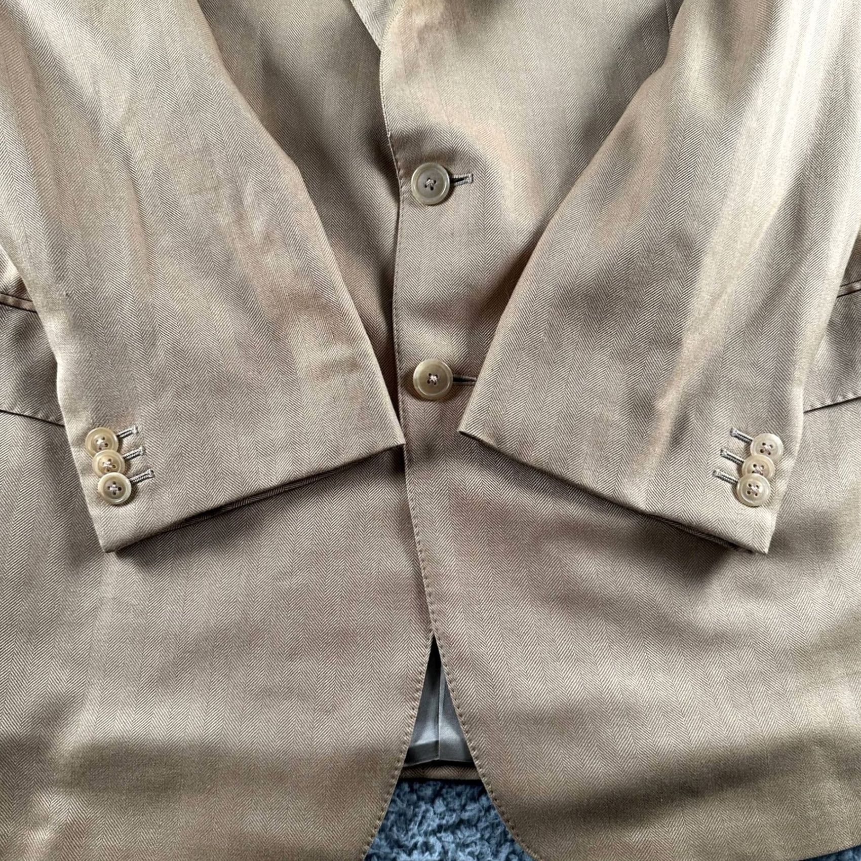 Ermenegildo Zegna Ermenegildo Zegna Sport Coat Mens 54 Camel Pure Cashmere Herringbone Italy Made Size US L / EU 52-54 / 3 - 4 Thumbnail