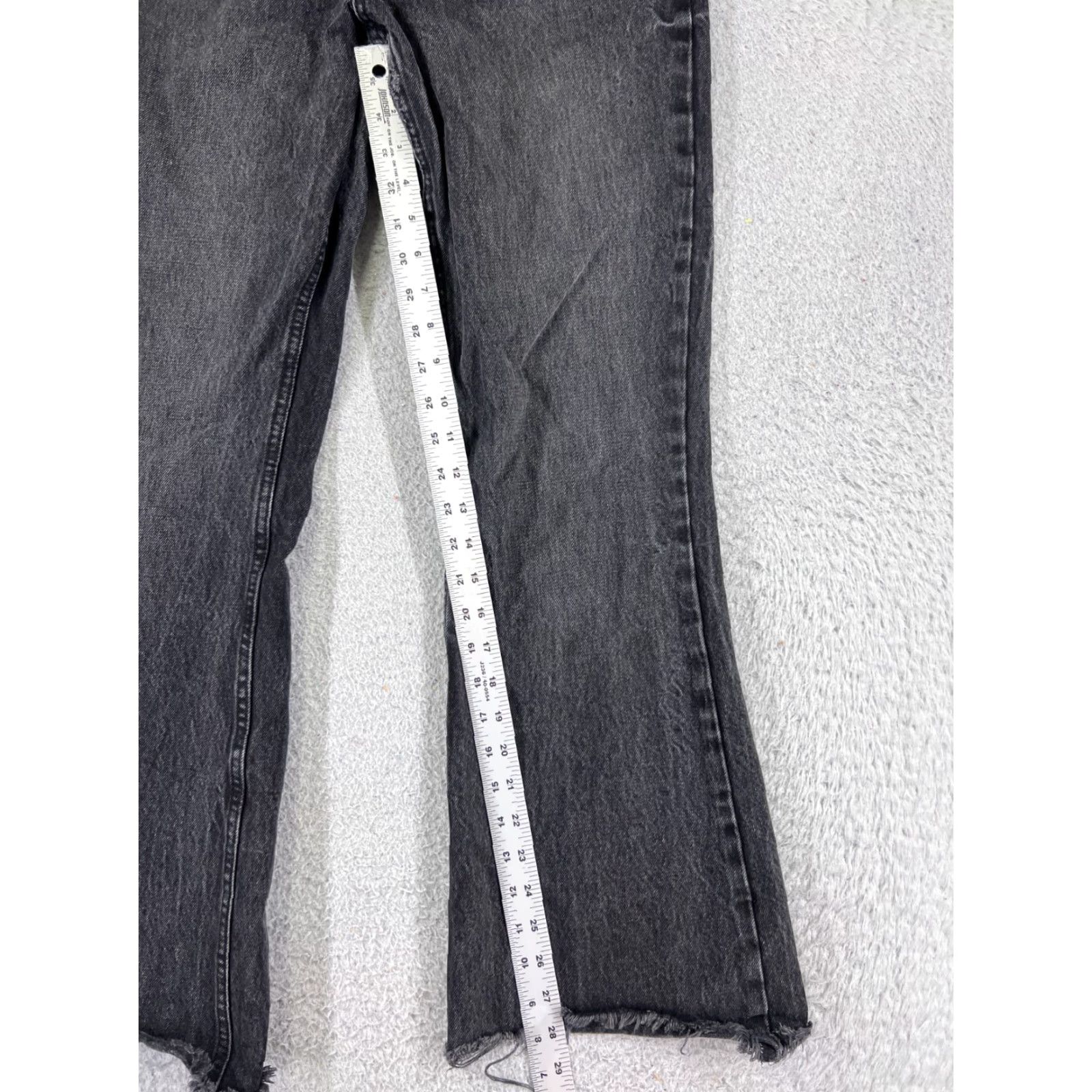 Zara Zara Jeans Womens 6 Black Denim Flared 28x28 Cotton High Rise 5-Pocket Hardware Button Zipper Regular Type: Jeans Mens Womens Girls Size 28" / US 6 / IT 42 - 7 Thumbnail