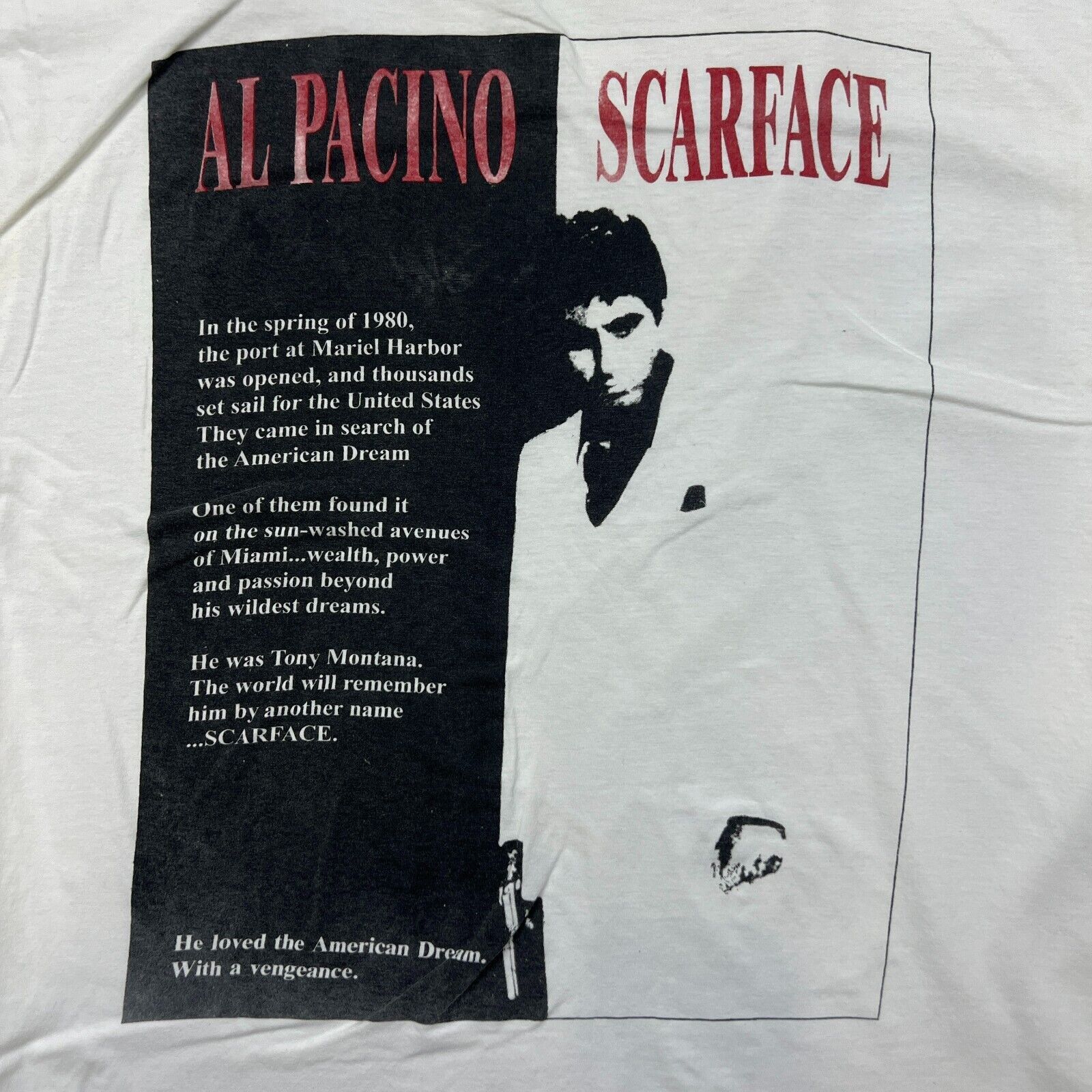 Vintage 90s Al Pacino Scarface T Shirt Large Graphic Movie Promo Tee Size US L / EU 52-54 / 3 - 2 Thumbnail