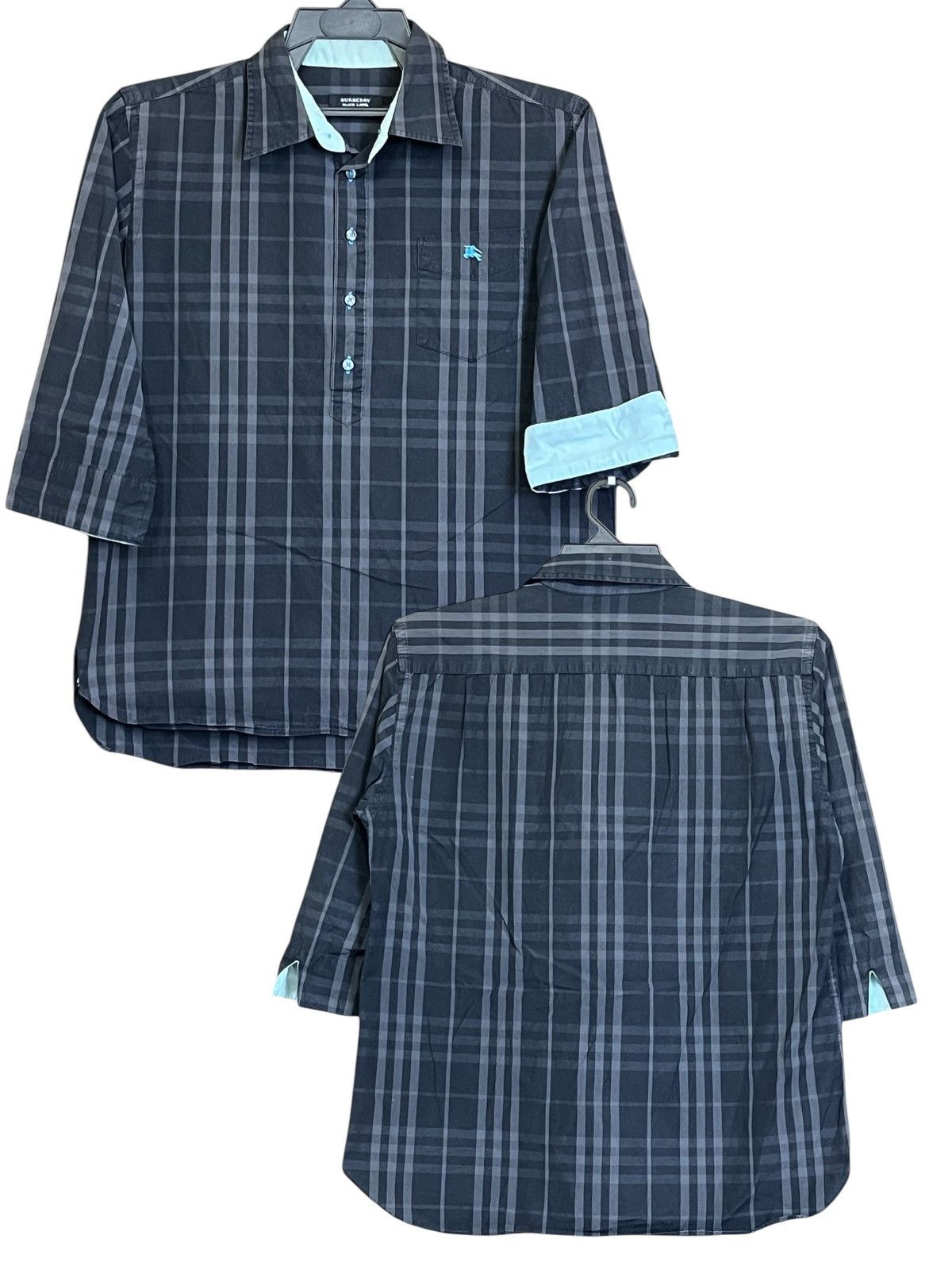 Burberry grail🔥Burberry black label check 3 quarter polo shirt Size US M / EU 48-50 / 2 - 1 Thumbnail