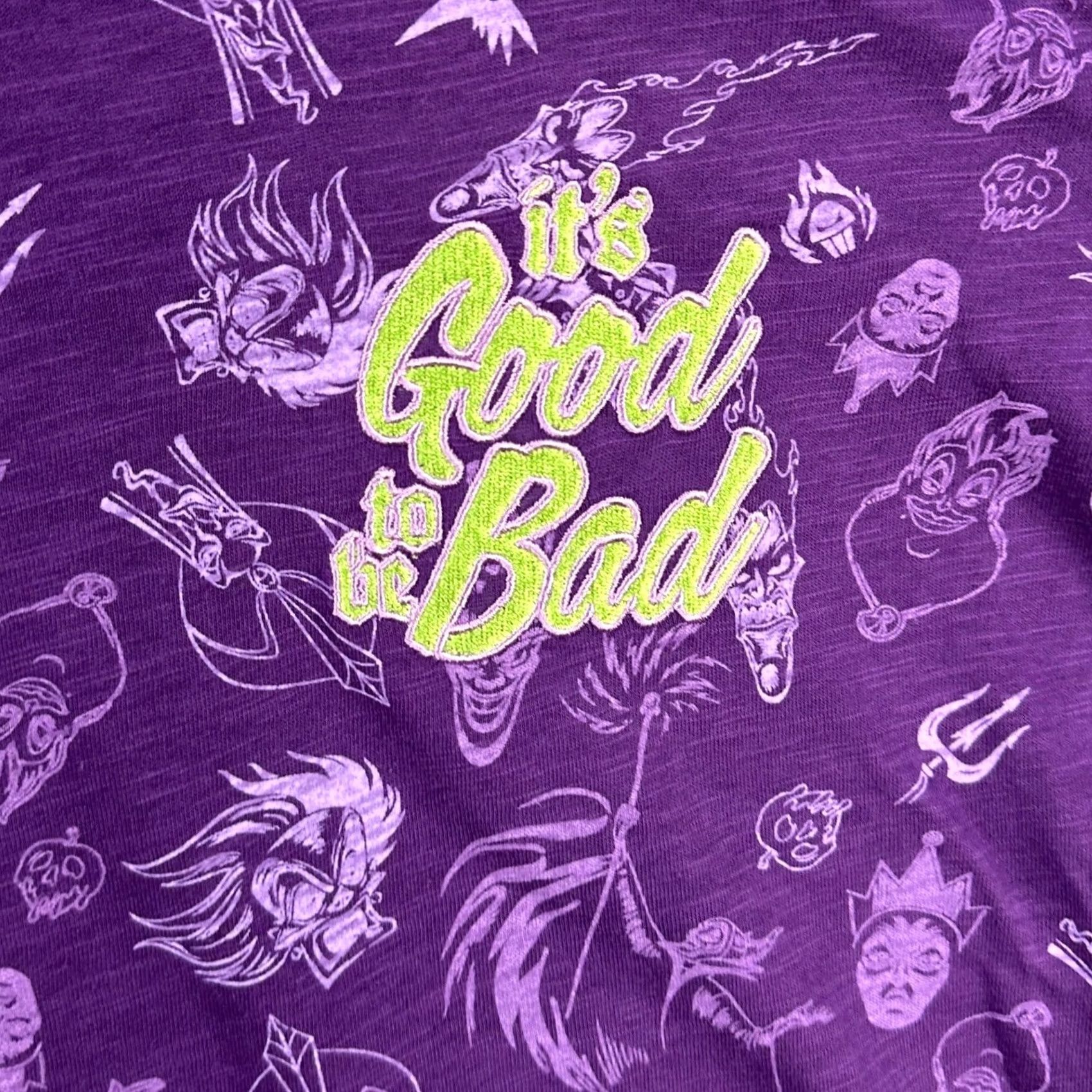 Disney Disney T-Shirt Womens XL Purple Geometric Good To Be Bad Long Sleeve NEW Size XL / US 12-14 / IT 48-50 - 6 Thumbnail