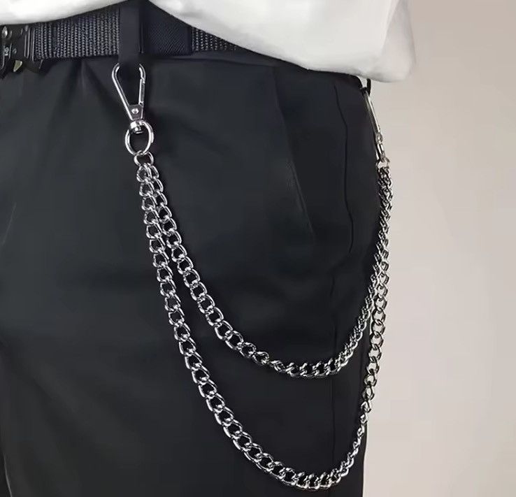 Jewelry Double Layer Biker Chain Wallet Chain Size ONE SIZE - 2 Thumbnail