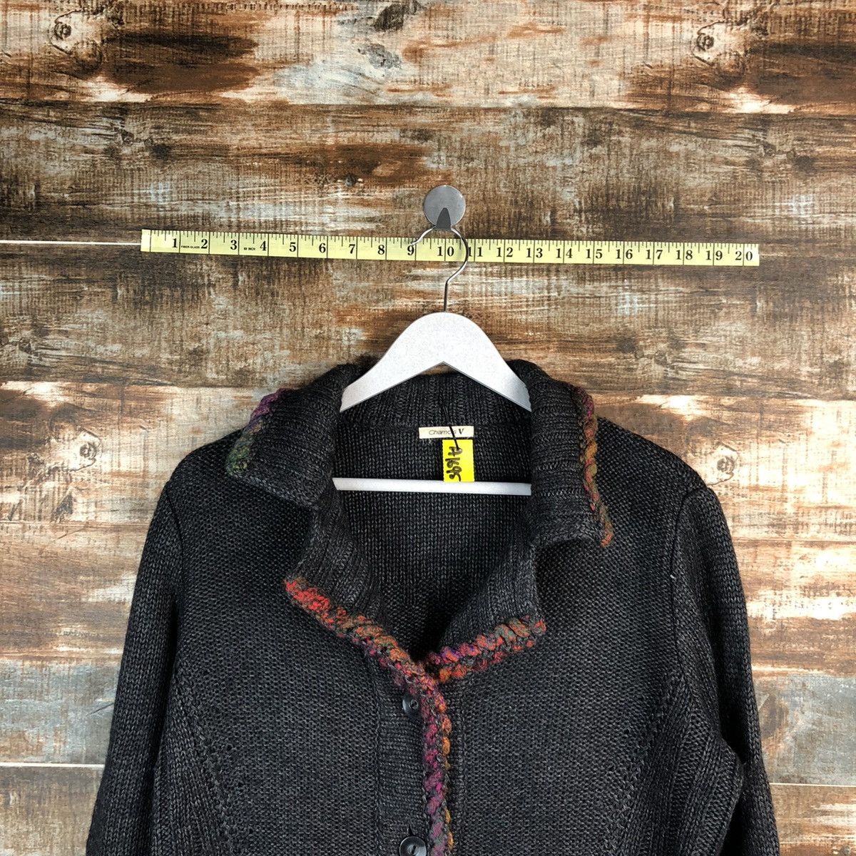 Homespun Knitwear Chaminos V vintage Black Cardigan Knitwear #A1695 Size US M / EU 48-50 / 2 - 4 Thumbnail