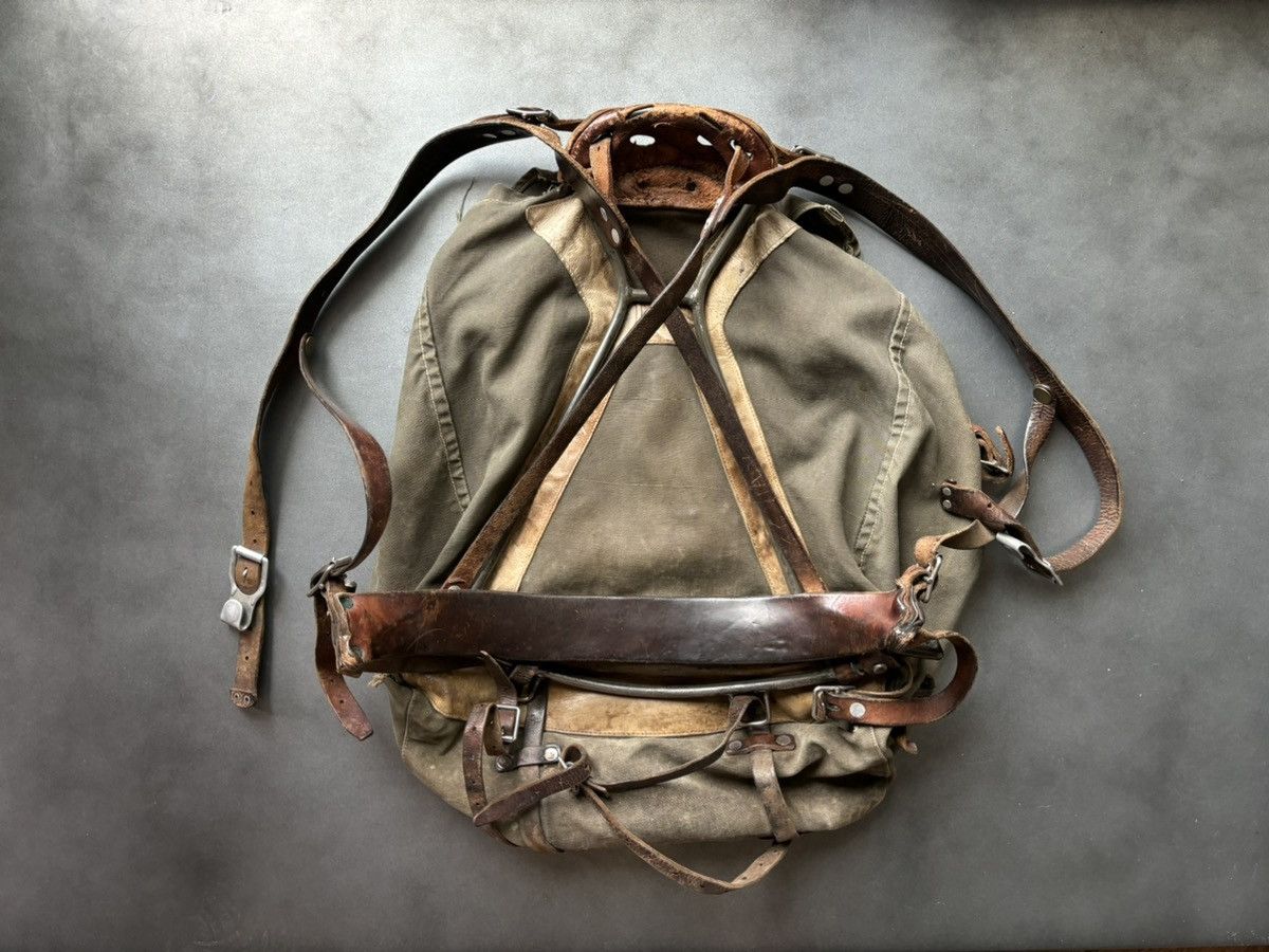 Vintage 1940s Swedish Backpack WW2 Vintage Army Hiking Metal Canvas Size ONE SIZE - 16 Thumbnail