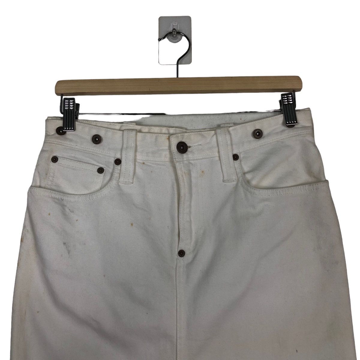 Polo Ralph Lauren 🔥Denim Skirt Ralph Lauren Leather Patch Size 30" / US 8 / IT 44 - 3 Thumbnail