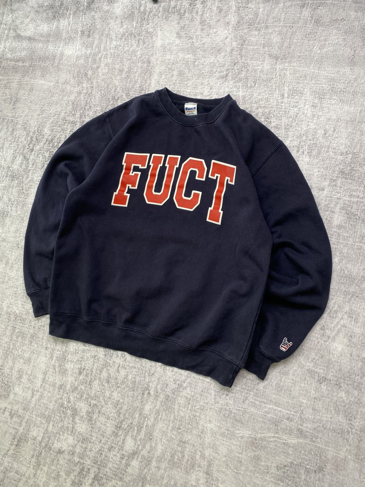 FUCT 90s rare vintage blue FUCT Independent big logo sweatshirt Size US M / EU 48-50 / 2 - 2 Thumbnail