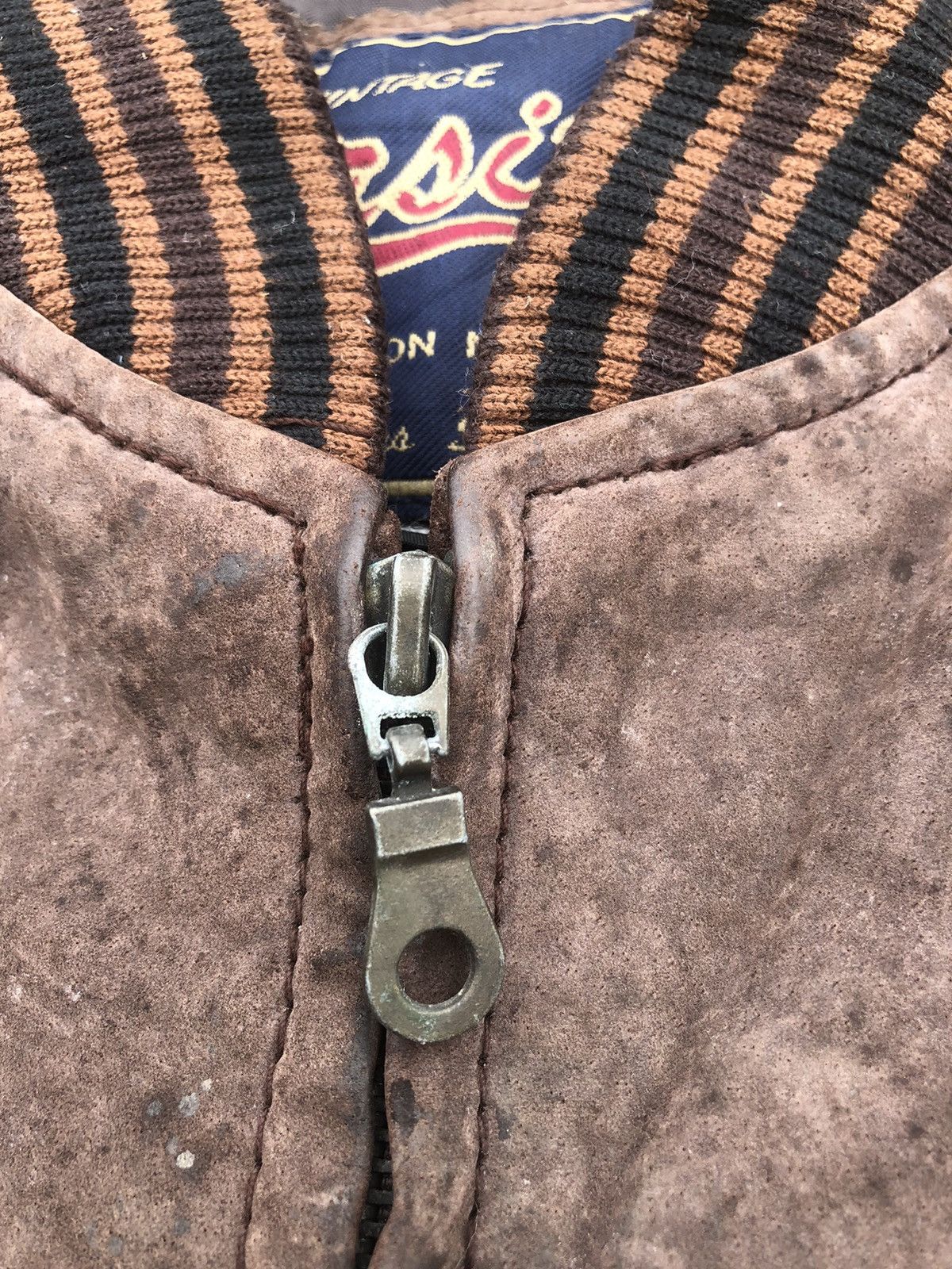 Vintage Vintage Leather Suede Fullzip Varsity Jacket Size US XL / EU 56 / 4 - 10 Thumbnail