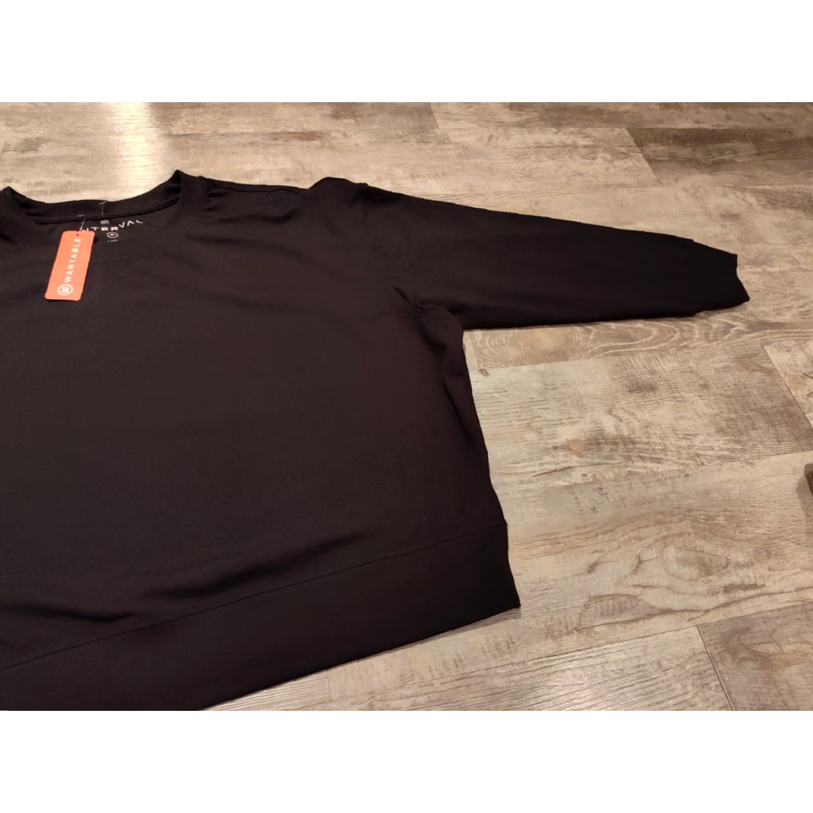 Vintage Interval Women's Lifestyle Lux Crew Sweatshirt Black NWT XL USA Made Stretch Size XL / US 12-14 / IT 48-50 - 3 Thumbnail