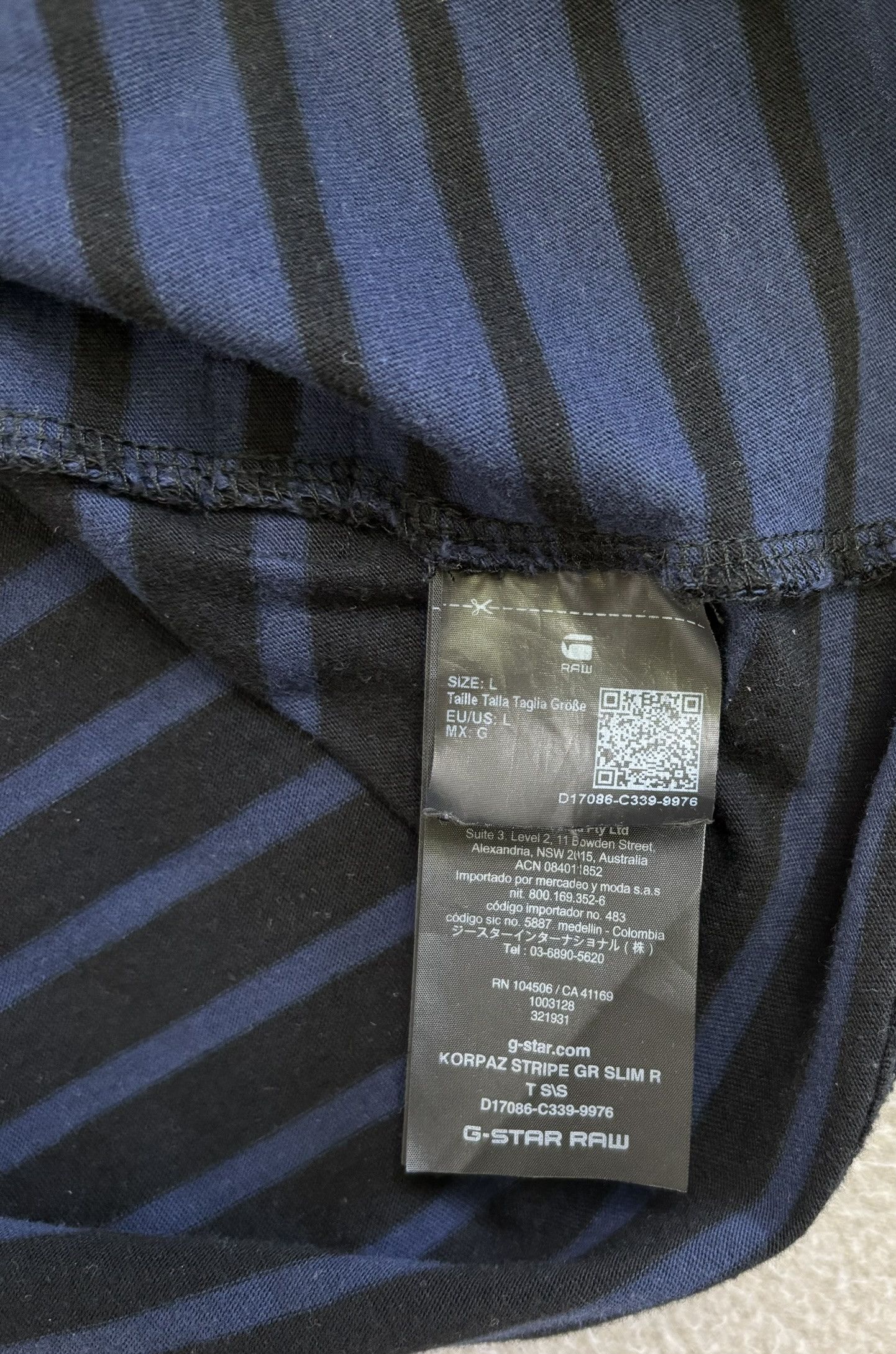 G-Star G Star Raw Stripes T-shirt Size L Size US L / EU 52-54 / 3 - 12 Thumbnail