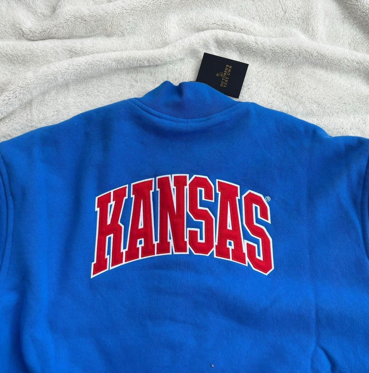 October's Very Own OVO x JawHawks Blue Fleece Varsity Jacket Size US XXL / EU 58 / 5 - 4 Thumbnail