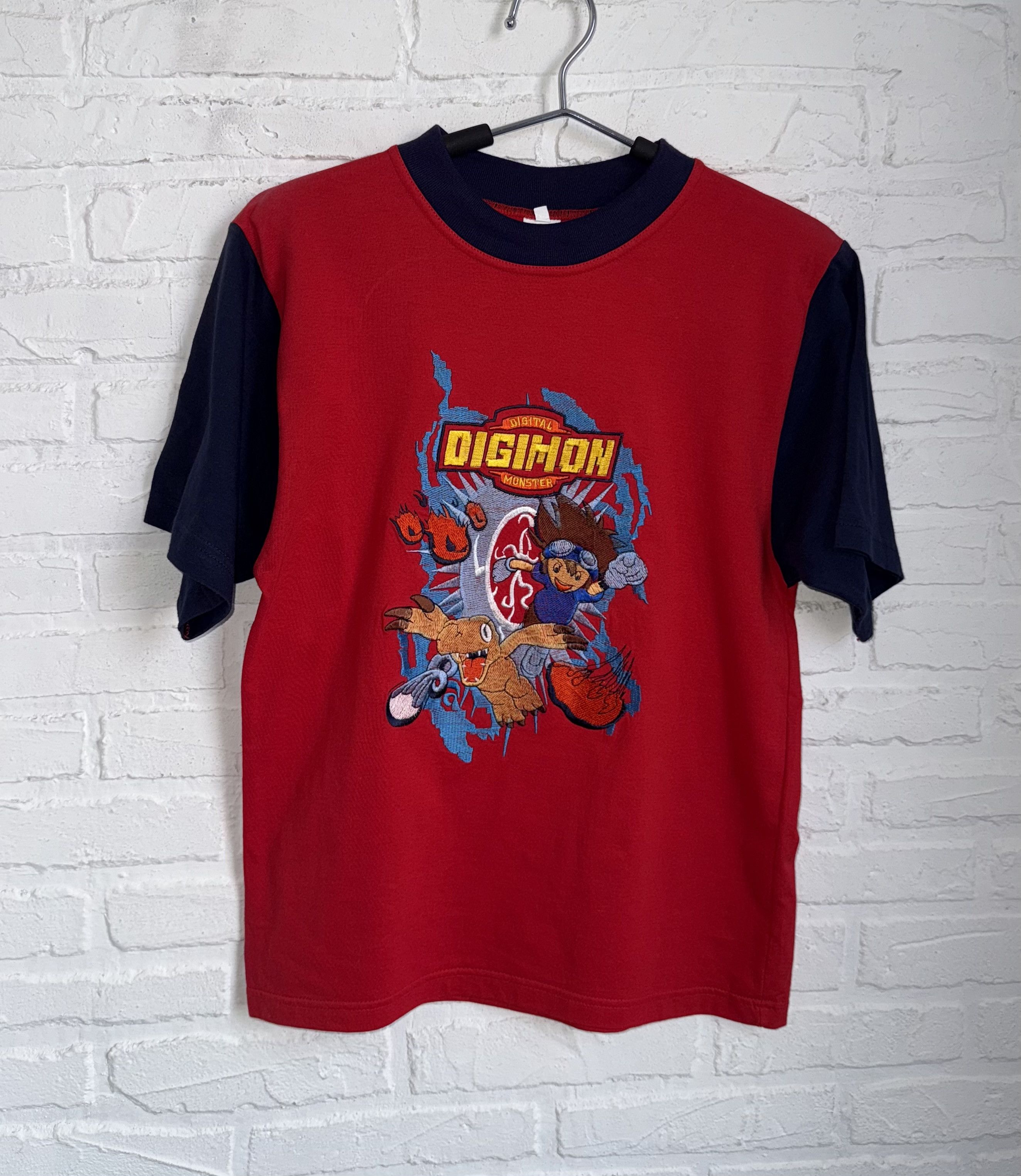 Anime Vintage 90s Digimon anime cartoon t-shirt red blue Size US XS / EU 42 / 0 - 1 Thumbnail