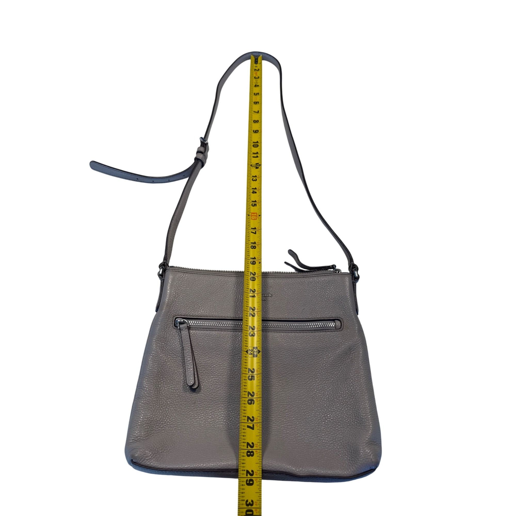 Kate Spade Kate Spade Pebbled Leather Shoulder Bag Gray with Adjustable Size ONE SIZE - 5 Thumbnail