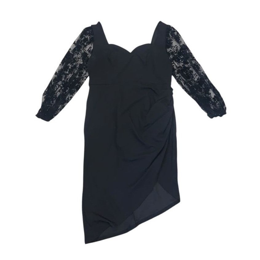 Other Asymmetric Formal Dress Black Long 3/4 Sleeve Lace 2XL Women Size XXL / US 16-18 / IT 52-54 - 5 Thumbnail