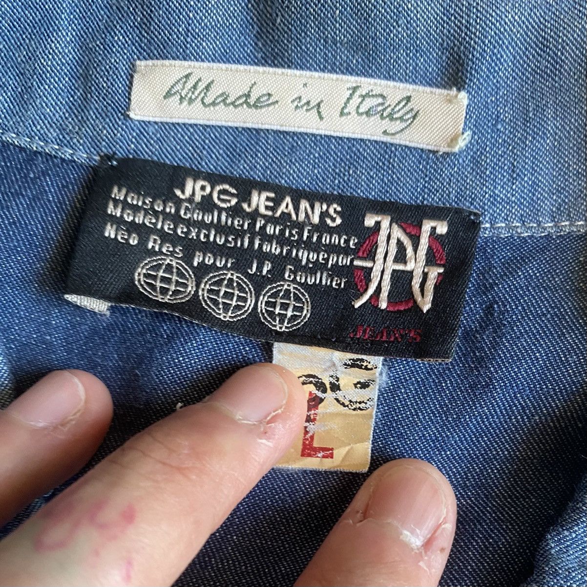 Jean Paul Gaultier Gaultier Logo Denim Shirt Size US L / EU 52-54 / 3 - 6 Thumbnail