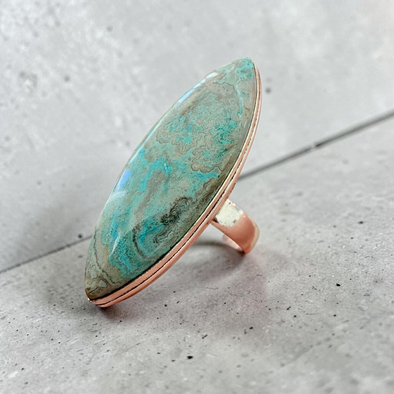 Other Mexican Laguna Blue Stone Ring 925 Silver Plated Size ONE SIZE - 1 Thumbnail