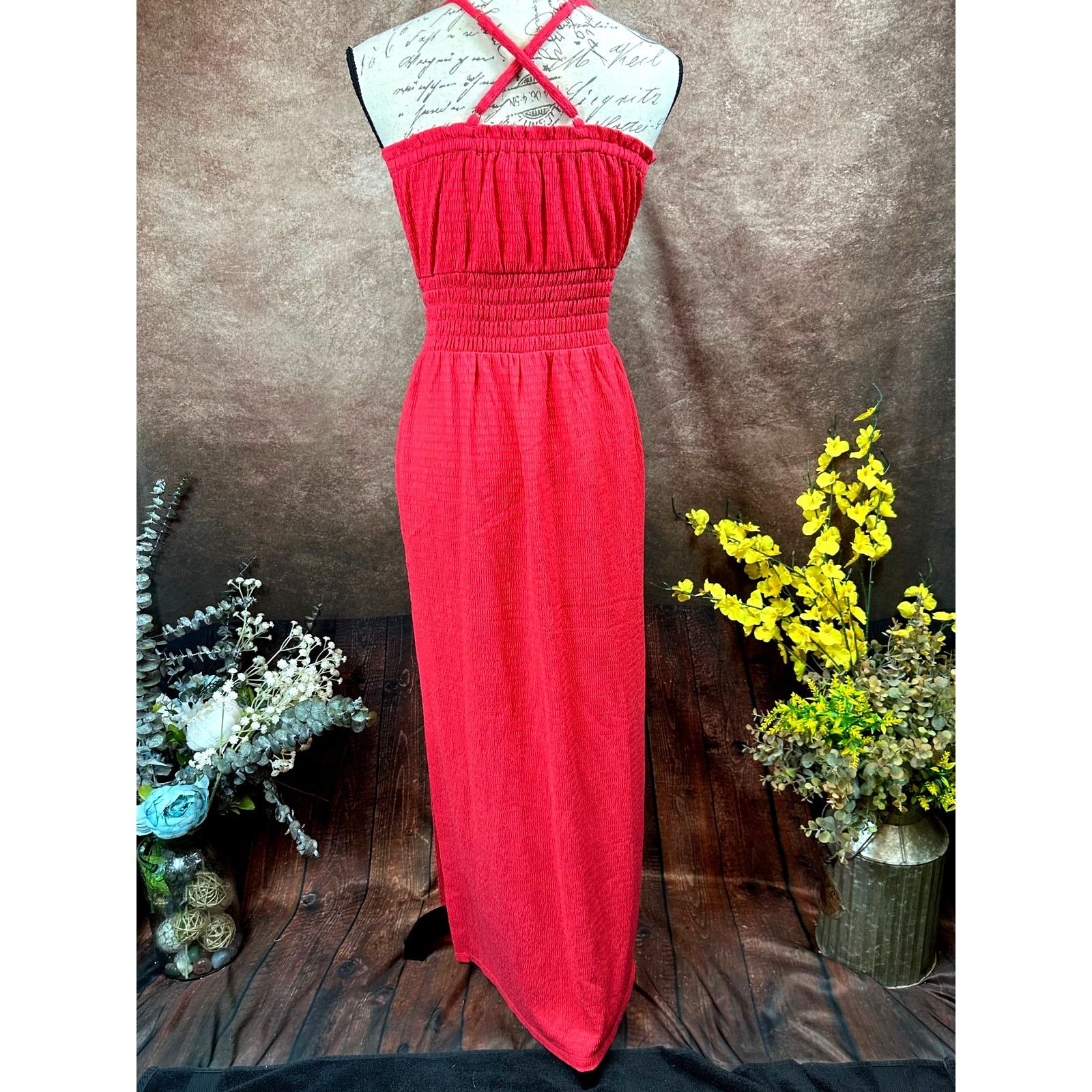 Michael Kors Michael Kors Geranium Smocked Maxi Dress Geranium S Size S / US 4 / IT 40 - 11 Thumbnail