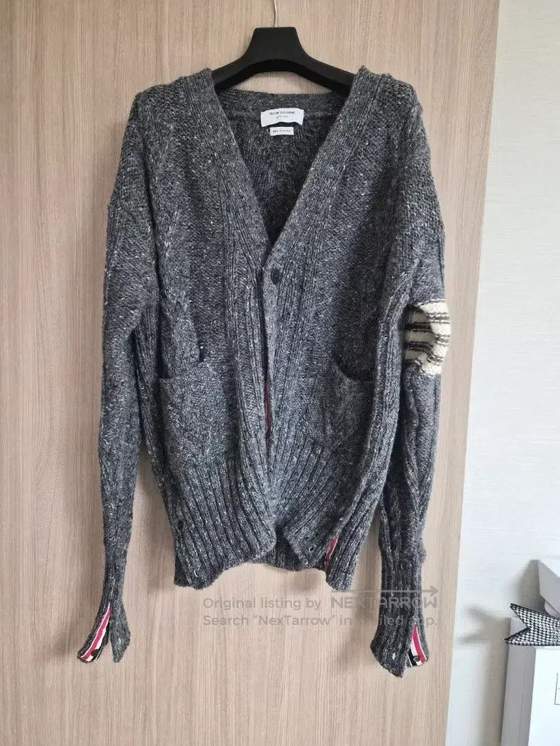Thom Browne Twill Gray Knit Cardigan