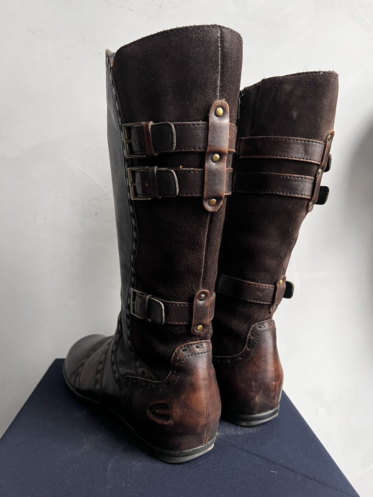 If Six Was Nine Rare moto style boxing margiela style boots y2k style Size US 7.5 / EU 40-41 - 5 Thumbnail