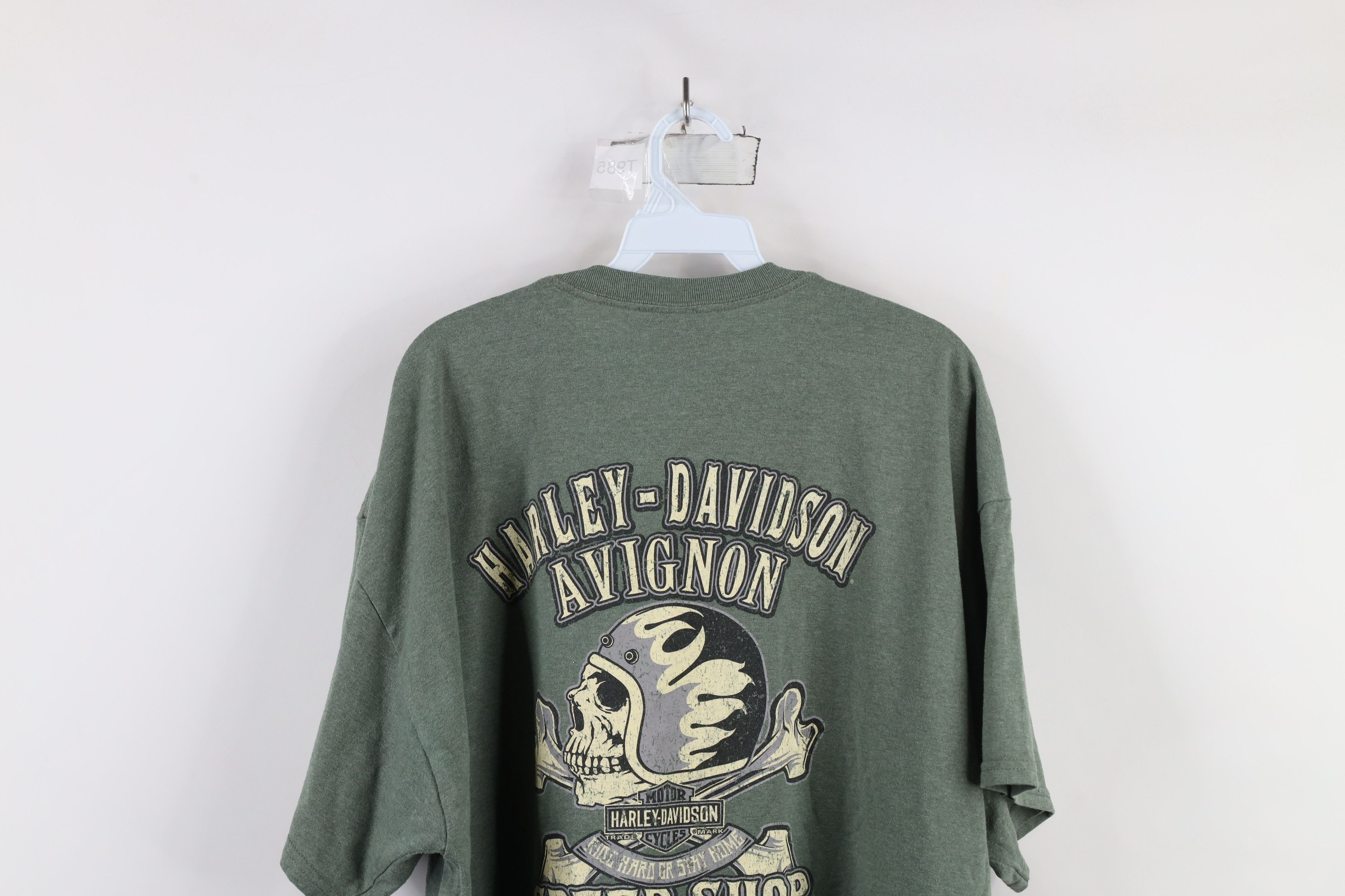 Harley Davidson × Vintage Vintage Y2K Harley Davidson Spell Motor Oil T-Shirt Green Size US XXL / EU 58 / 5 - 13 Thumbnail