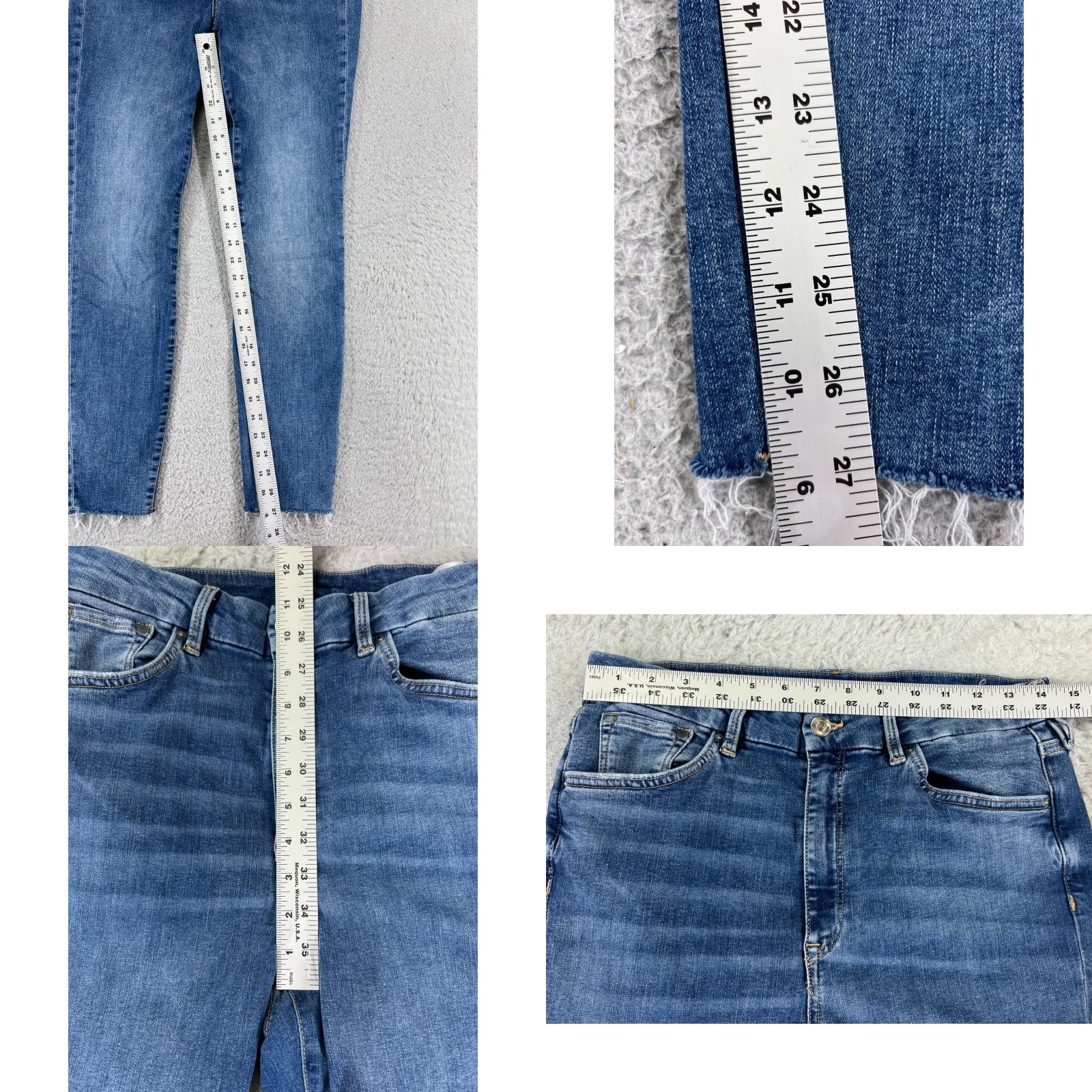 Denime &Denim Jeans Womens 31 Blue Denim Super Skinny High Waist Ankle Length Size 24" / US 00 / IT 34 - 8 Thumbnail