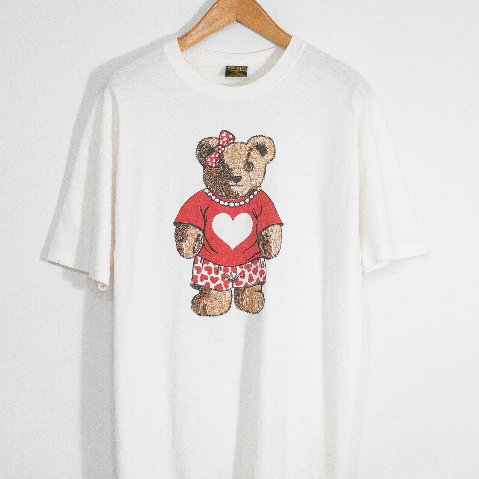 Vintage Vintage 90s Teddy Bear T Shirt XL - Cute Love Drawing USA Size US XL / EU 56 / 4 - 2 Thumbnail