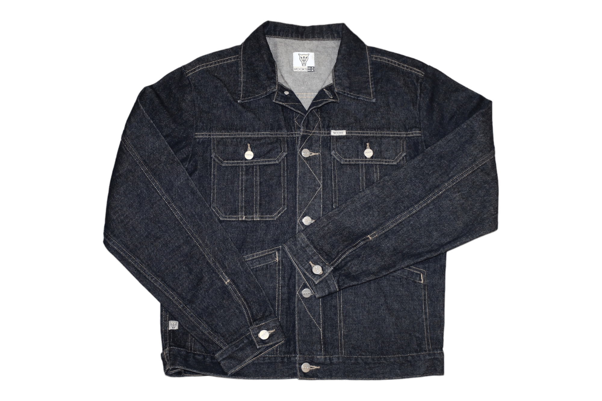 Japanese Brand 💥 Mooks Australia 16oz Raw Denim Work Trucker Jacket Size US M / EU 48-50 / 2 - 1 Thumbnail