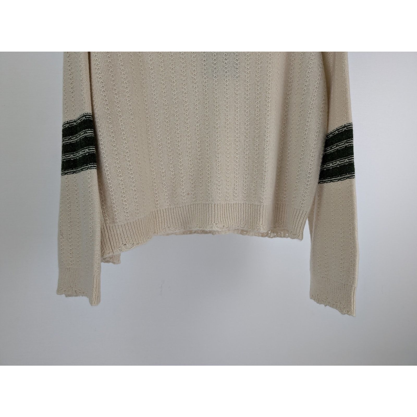 Enfants Riches Deprimes o1rshd1 Asymmetrical Varsity V-Neck Sweatshirt Ivory/Forest Size US XXL / EU 58 / 5 - 3 Thumbnail