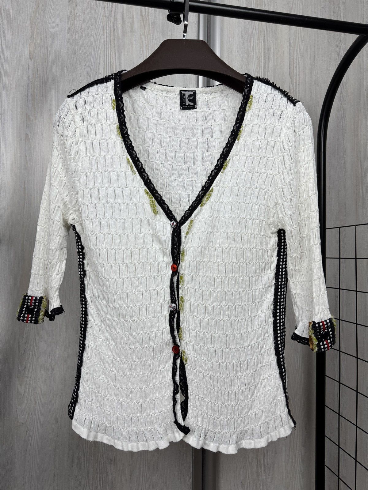 If Six Was Nine Tricot Chic avant garde y2k button down cardigan top blouse Size XL / US 12-14 / IT 48-50 - 3 Thumbnail