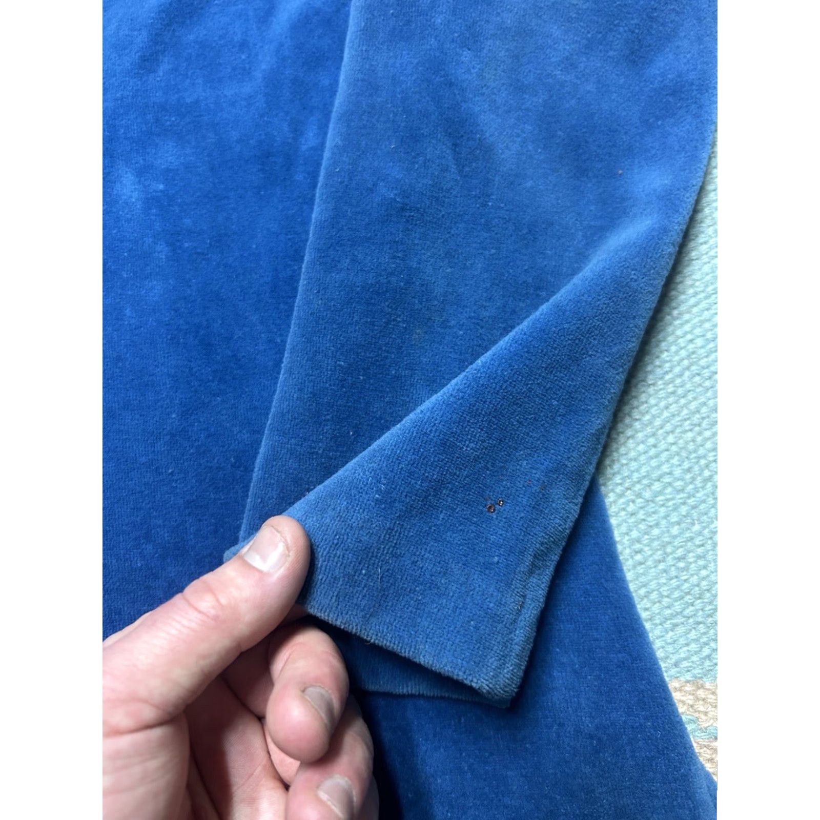 Sears VINTAGE Sears Shirt Adult Women 70s Velour Blue Long Sleeve Open Neck Size 16 Size XXL / US 16-18 / IT 52-54 - 3 Thumbnail