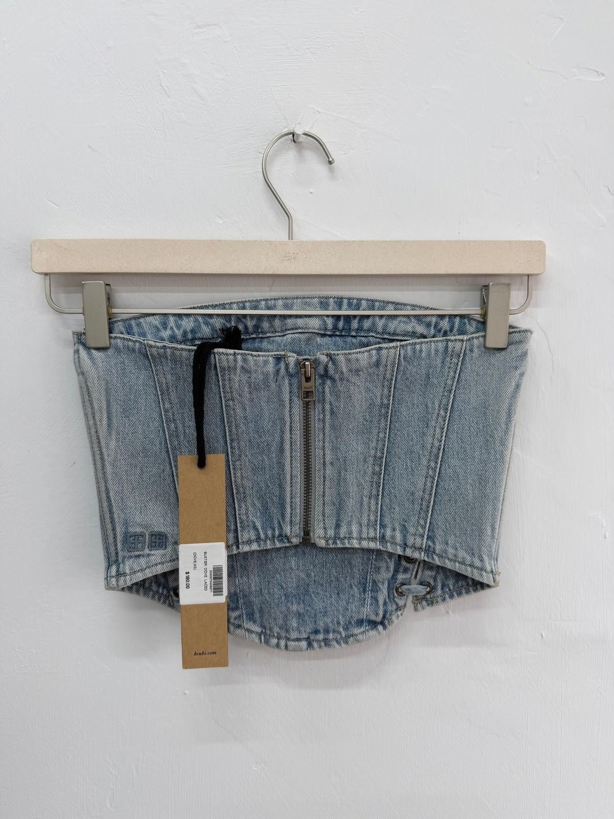 Ksubi new ksubi bustier denim crop top dove laced extra small XS 6 Size XS / US 0-2 / IT 36-38 - 5 Thumbnail
