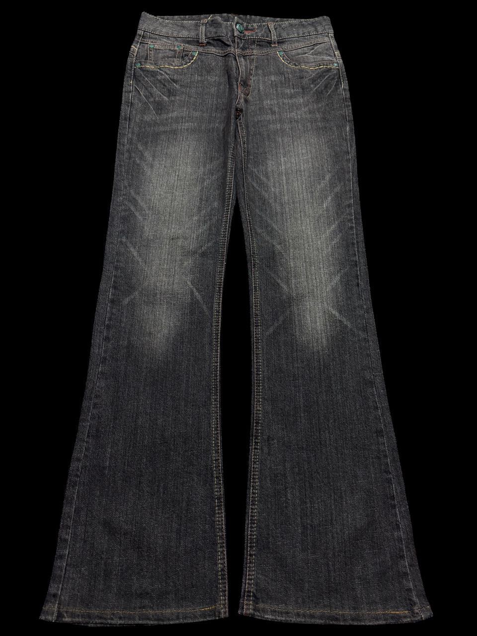 Vintage FLARED Vintage Japanese Mudwash Dark Denim Jeans Size US 28 / EU 44 - 1 Thumbnail