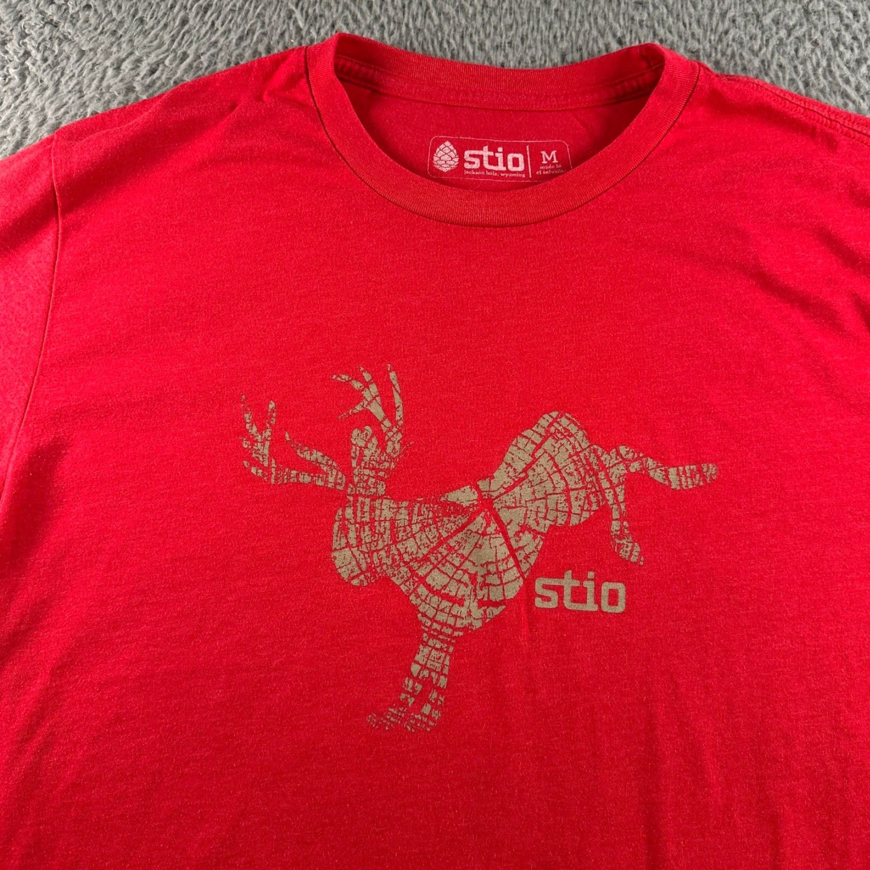 Vintage Stio Shirt Mens M Red Moose Graphic Short Sleeve Tee Cotton Blend Size US M / EU 48-50 / 2 - 2 Thumbnail