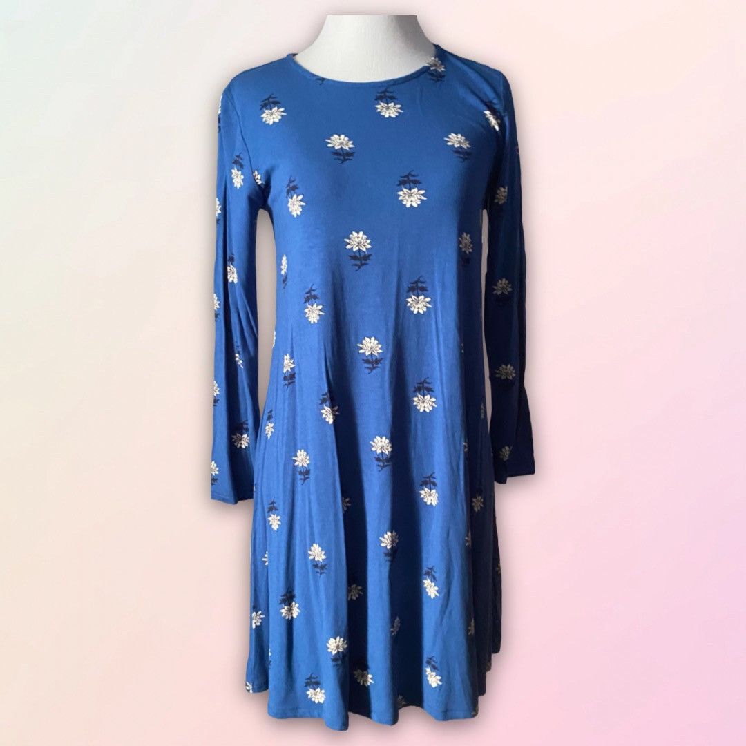 Old Navy Old Navy, Blue Floral, 3/4 Long Sleeve Mini Dress | Grailed