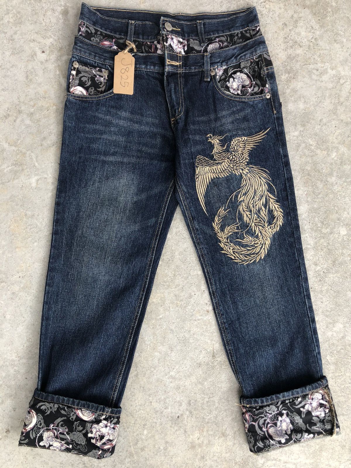Japanese Brand Japanese Phoenix Embroidered Jeans Double Waist Jeans Size US 32 / EU 48 - 3 Thumbnail
