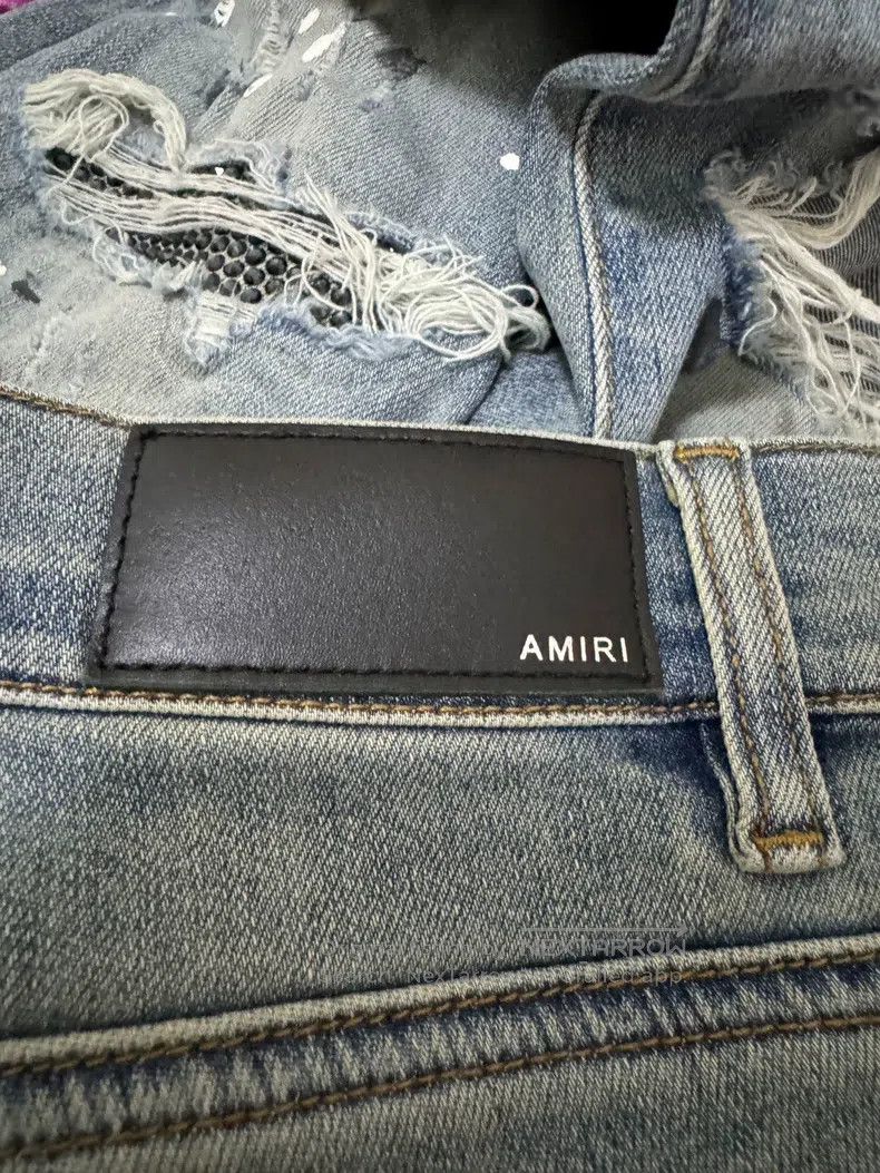 Amiri Amiri Splashed blue diamond destroyed blue denim Size US 30 / EU 46 - 3 Thumbnail