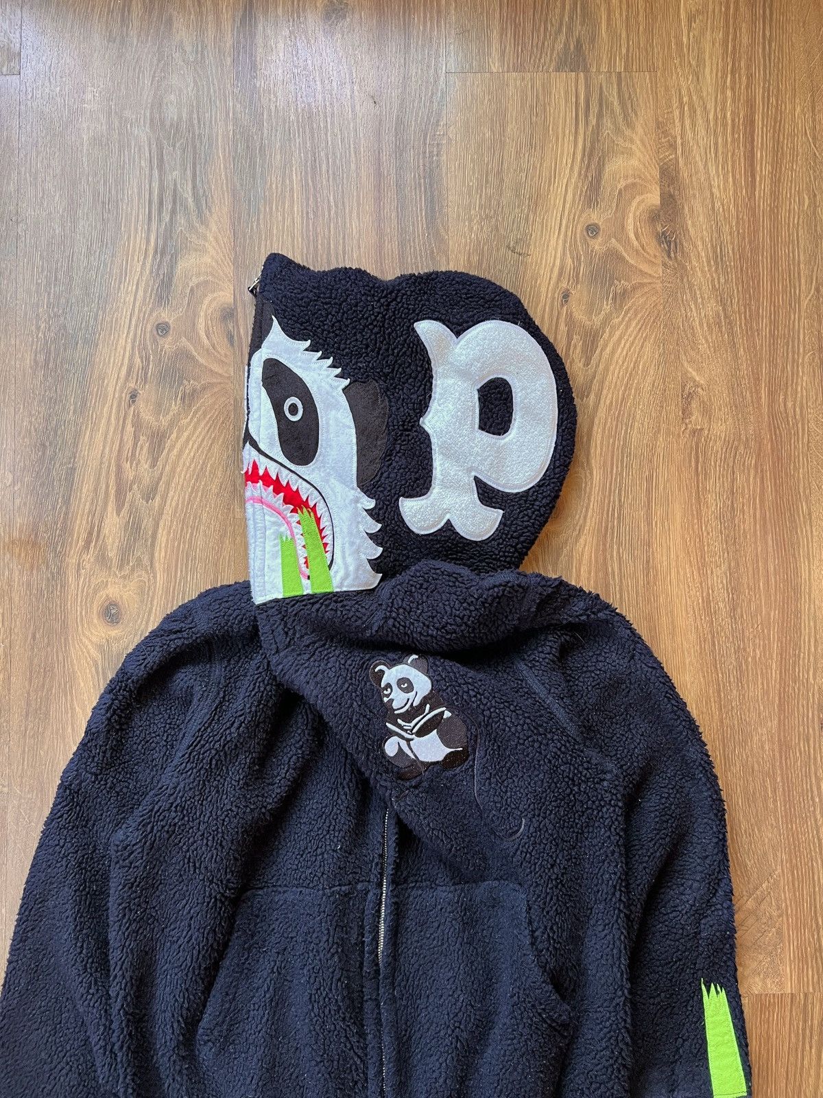 Bape Rare Bape Panda Fleece / Sherpa Zip Up Hoodie Size US S / EU 44-46 / 1 - 4 Thumbnail