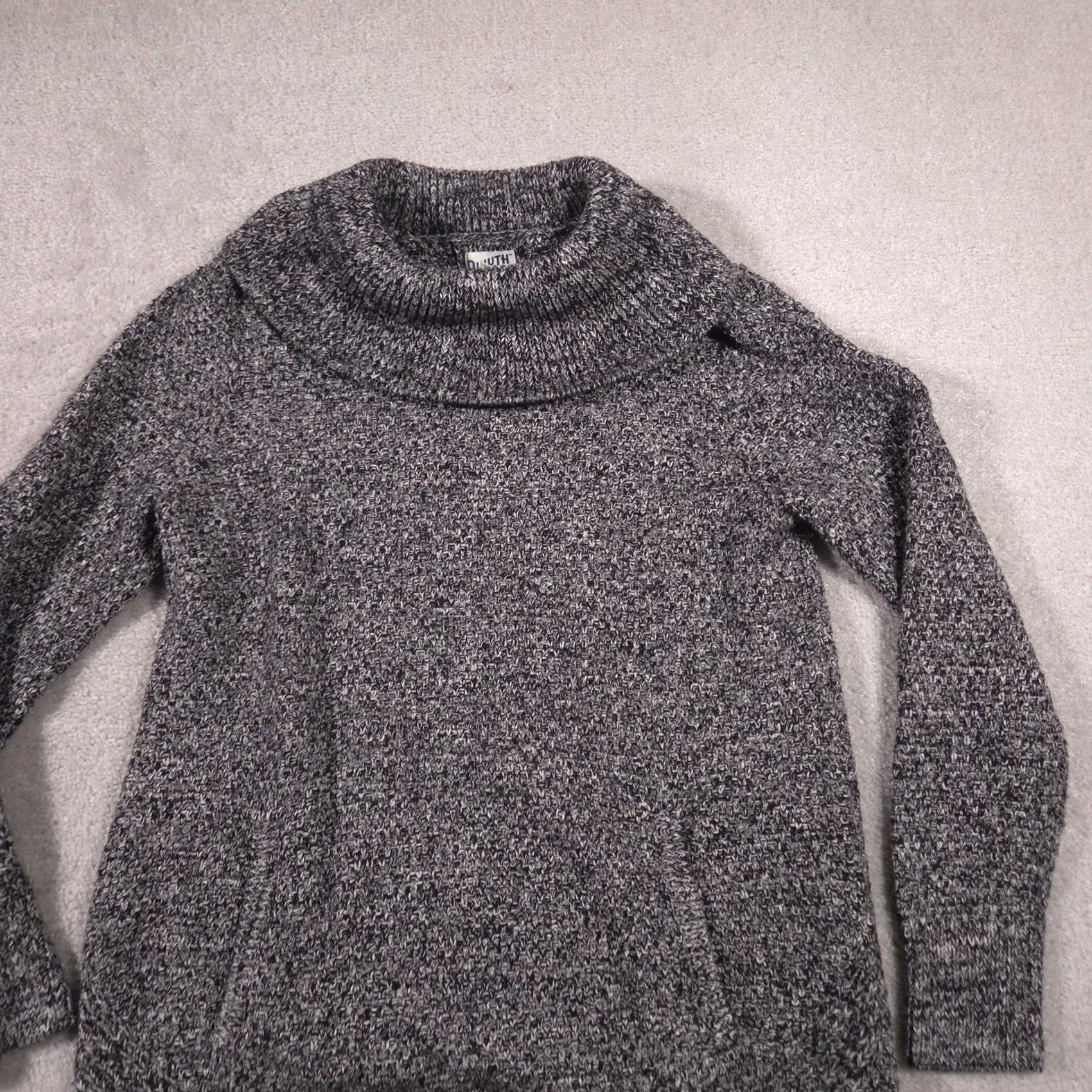 Duluth Trading Company Duluth Trading Co Sweater Tunic Womens M Gray Cowl Neck Pockets Knit Size M / US 6-8 / IT 42-44 - 3 Thumbnail