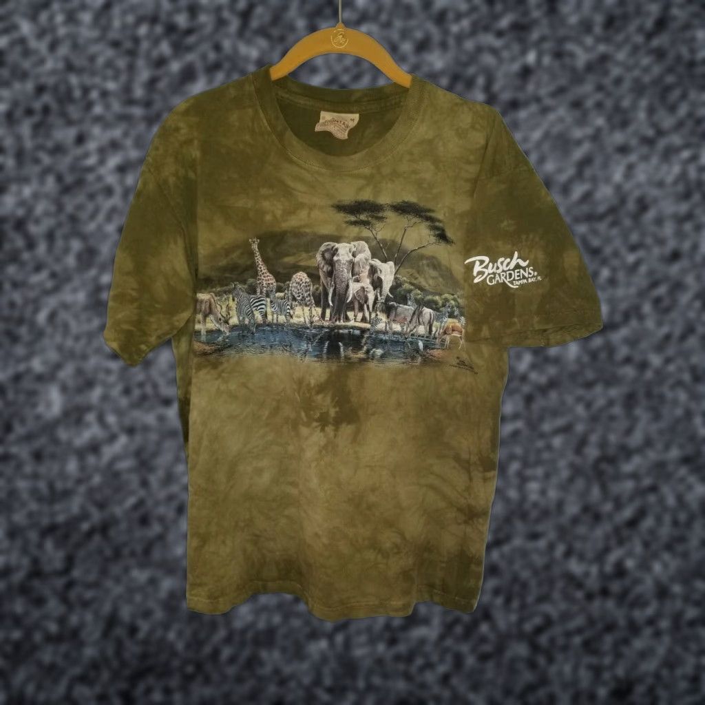 The Mountain VINTAGE The Mountain Animal Print Safari Busch Gardens Graphic Tee Green Mens M Size US M / EU 48-50 / 2 - 1 Thumbnail