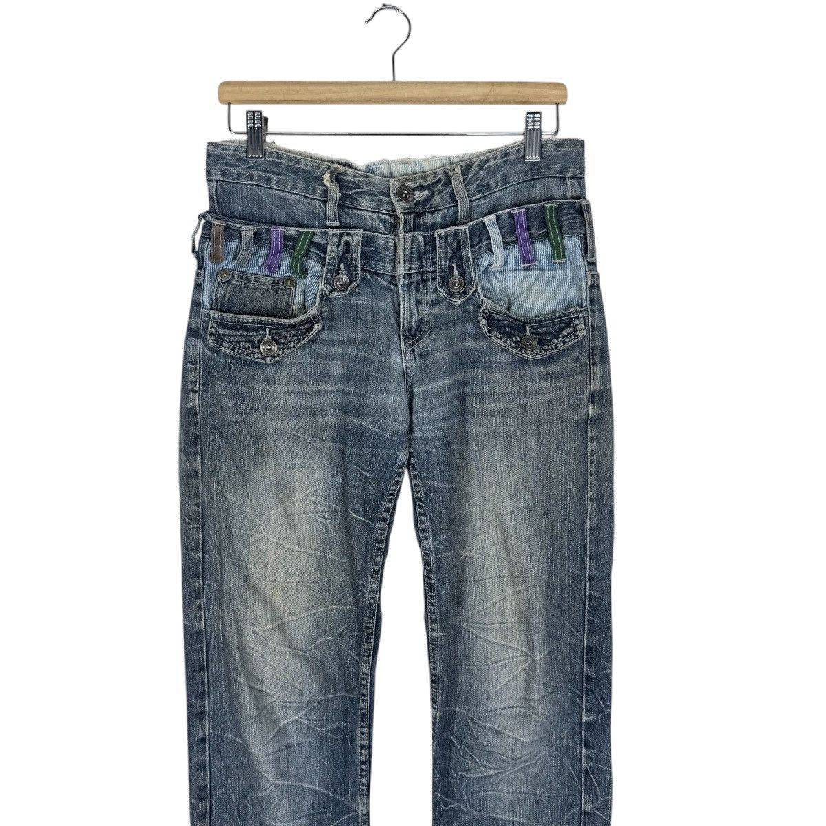 Japanese Brand ☀️EXPLOSION DOUBLE WAIST DENIM JEANS PANT Size US 30 / EU 46 - 4 Thumbnail