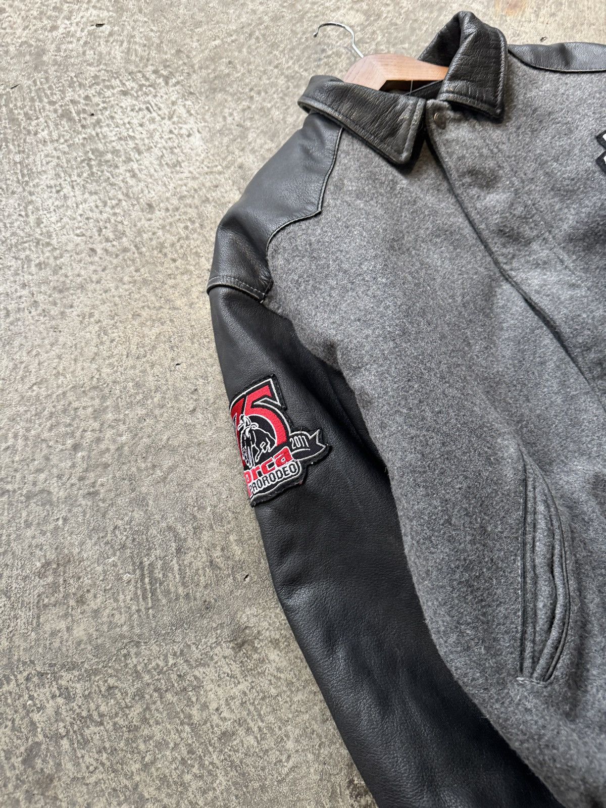 Vintage × Wrangler Vintage Y2K wrangler Las Vegas leather and suede varsity jkt Size US M / EU 48-50 / 2 - 3 Thumbnail