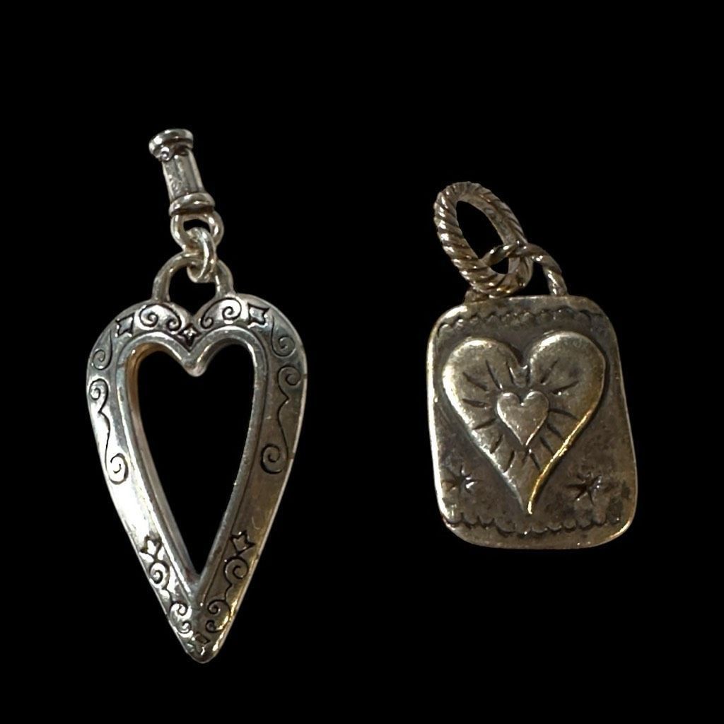 Brighton BRIGHTON Jewelry 10 Piece Lot Sterling Silver Plated Bangle Bracelet Necklace Charm Key Chain Cross Heart Leather Size ONE SIZE - 8 Thumbnail