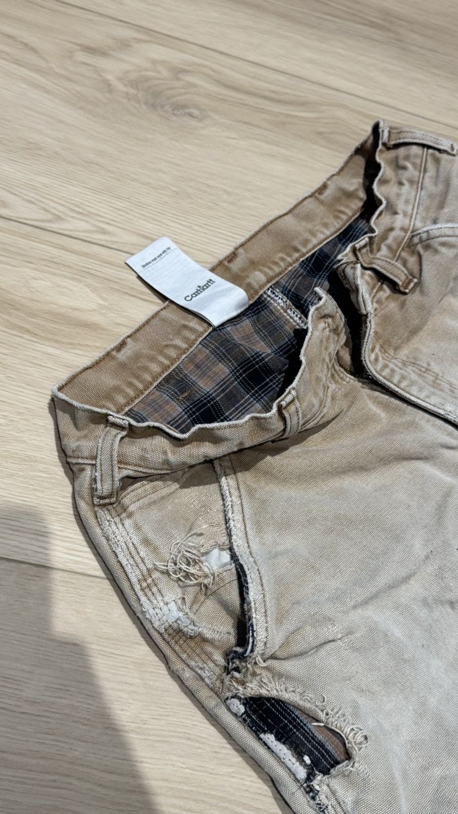 Carhartt Carhartt flannel lined carpenter pants distressed frayed Size US 32 / EU 48 - 11 Thumbnail
