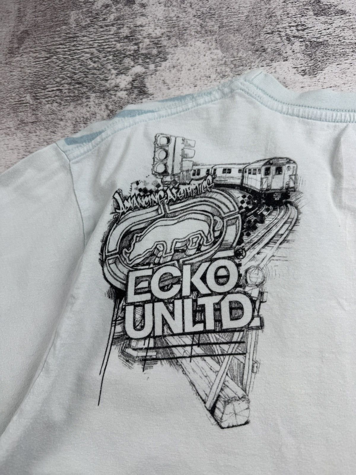 Ecko Unltd. Vintage Ecko Unltd Skate Rap USA Flag Hip Hop Rap Blue Skull Y2K T Shirt Tee Size US XL / EU 56 / 4 - 11 Thumbnail