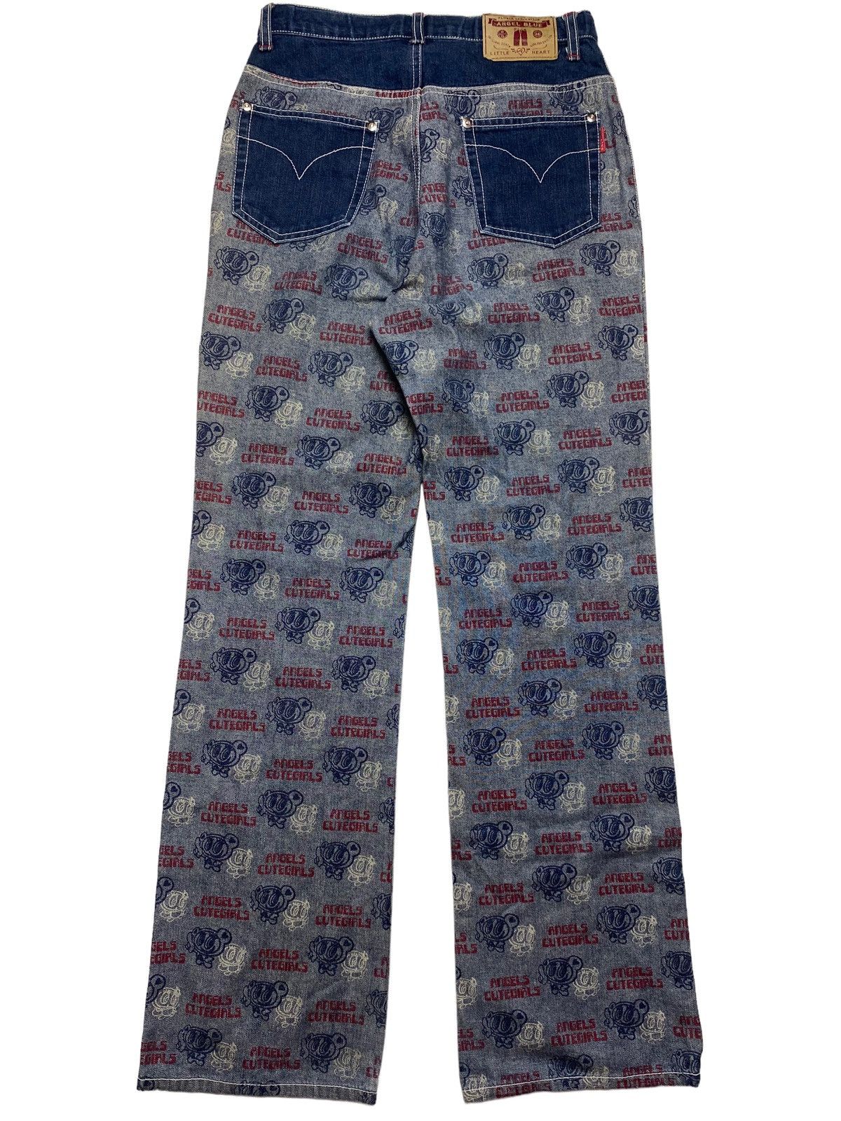 Angel Blue × Hysteric Glamour × Japanese Brand 2000s Angel Blue - Printed Outside Denim Pants Size US 28 / EU 44 - 2 Thumbnail