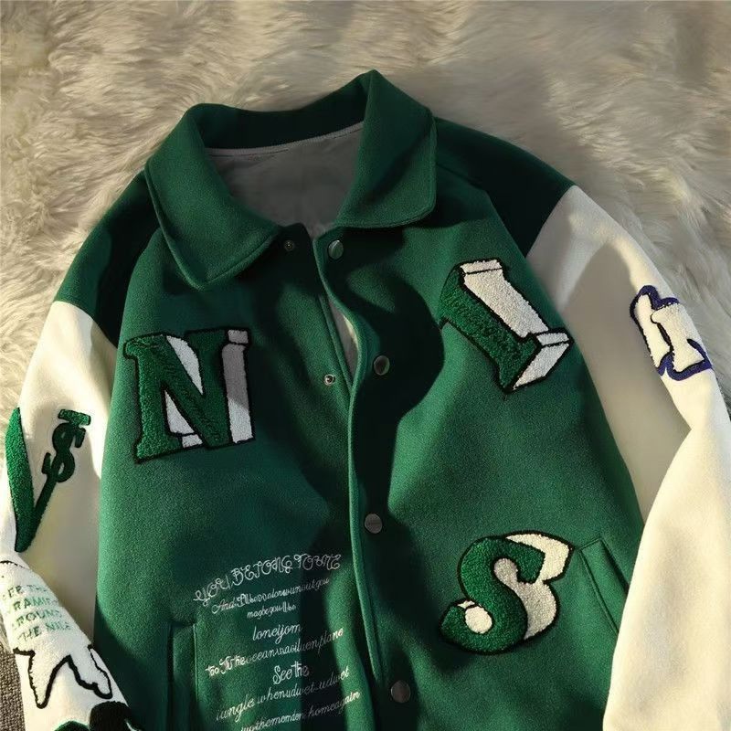 Japanese Brand × Vintage Street retro green letter embroidered jacket Size US L / EU 52-54 / 3 - 2 Thumbnail