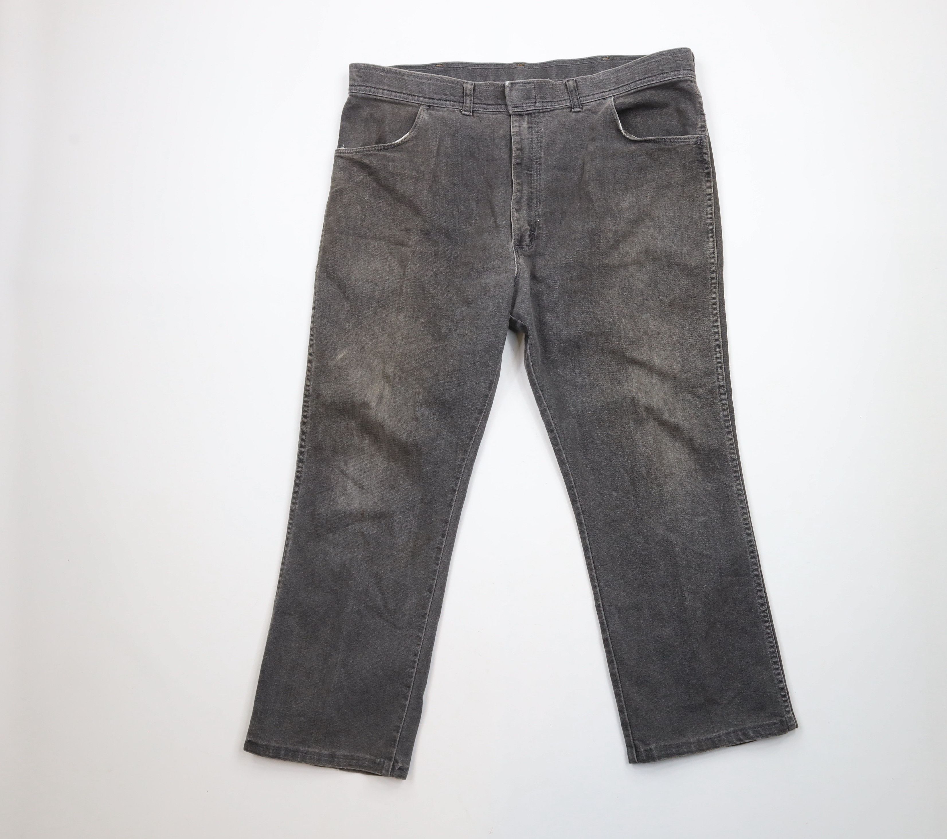 Vintage × Wrangler Vintage 80s 90s Wrangler Wide Leg Bootcut Denim Jeans Black Size US 40 / EU 56 - 1 Thumbnail