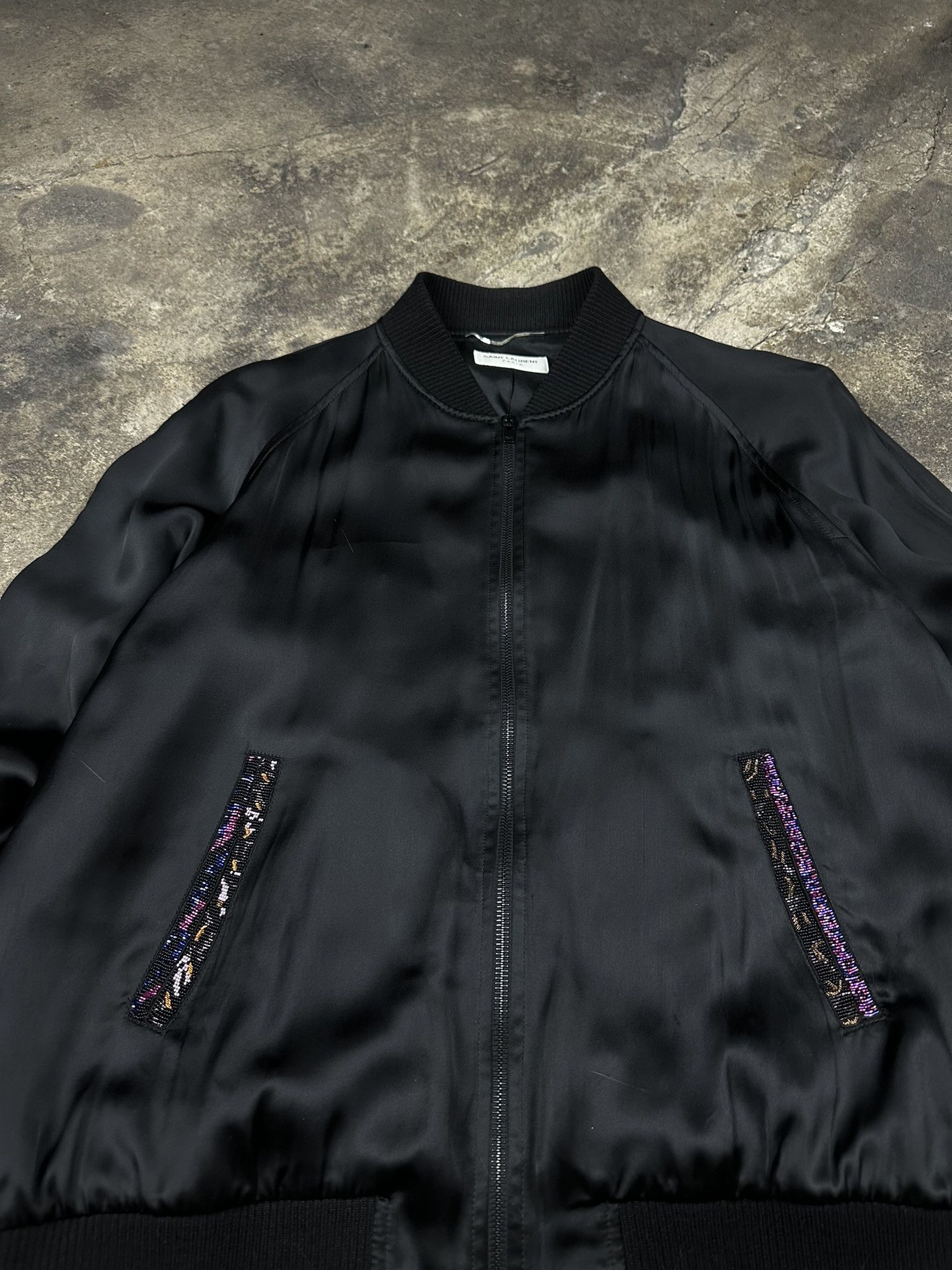 Saint Laurent Paris Saint Laurent Paris Teddy Satin Bomber Jacket Size US L / EU 52-54 / 3 - 3 Thumbnail