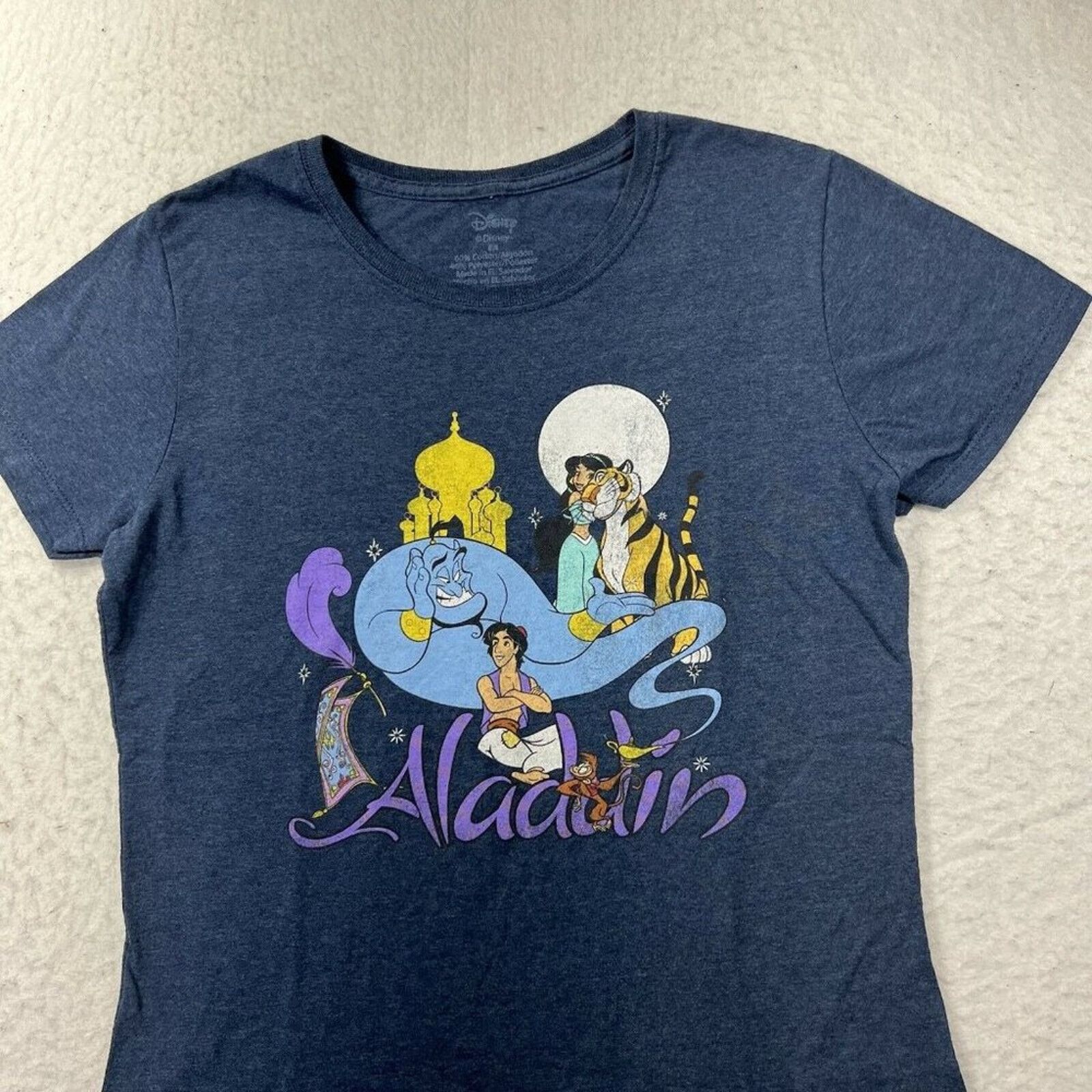 Disney Disney Aladdin Jasmine Medium Navy Blue Graphic T-Shirt Size M / US 6-8 / IT 42-44 - 3 Thumbnail